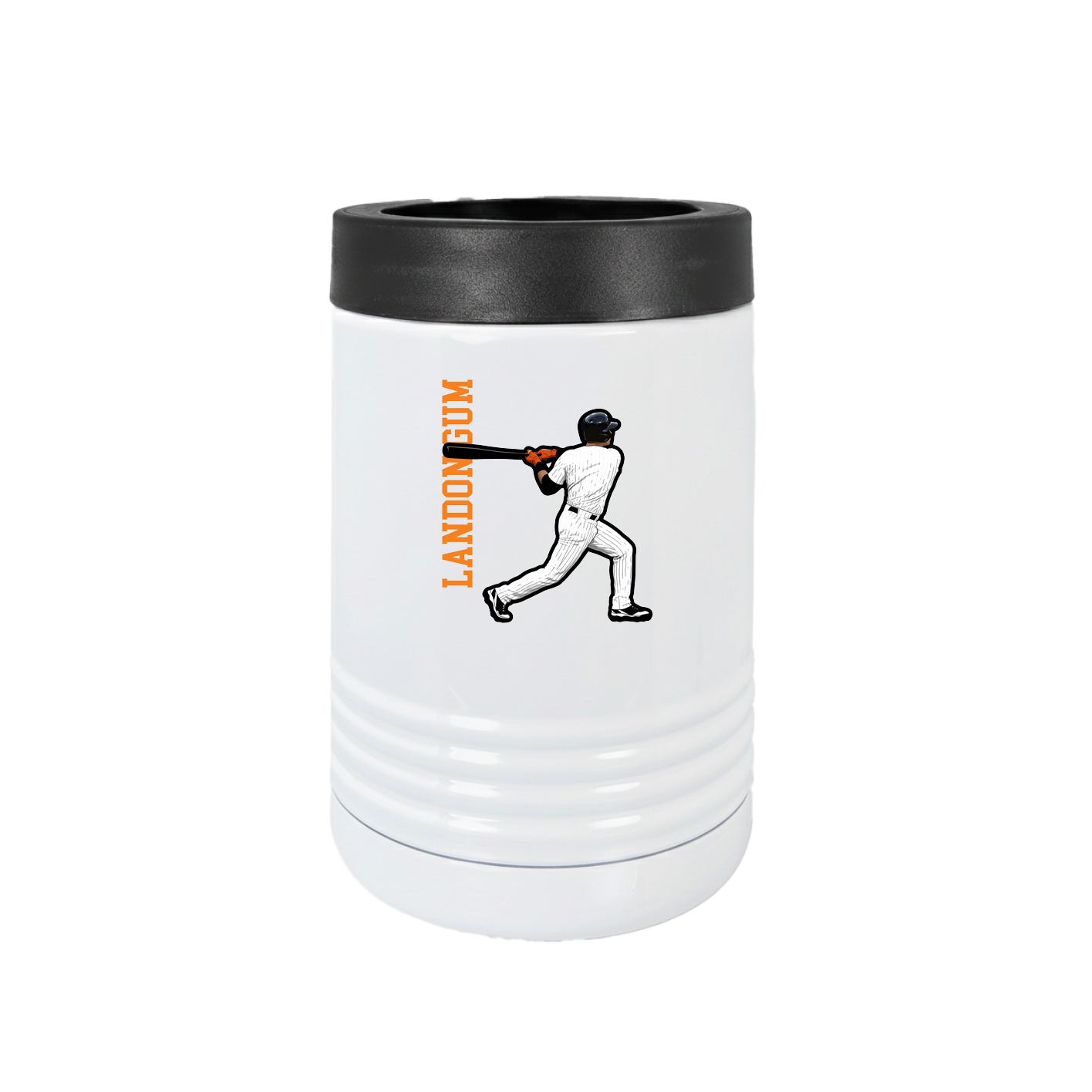 Beverage Holder — Name Vertical in White