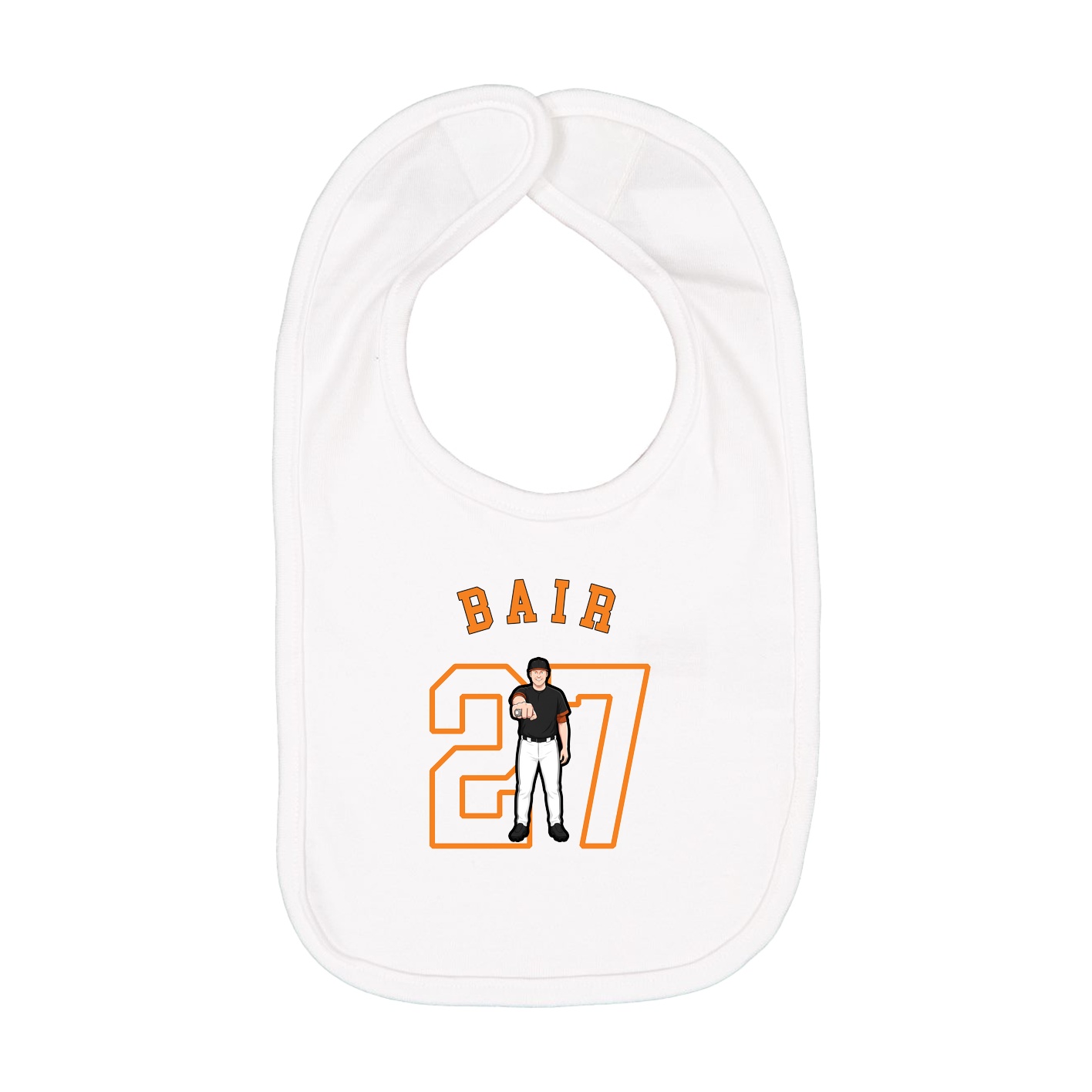 Infant Bib — Shirsey Arch in White