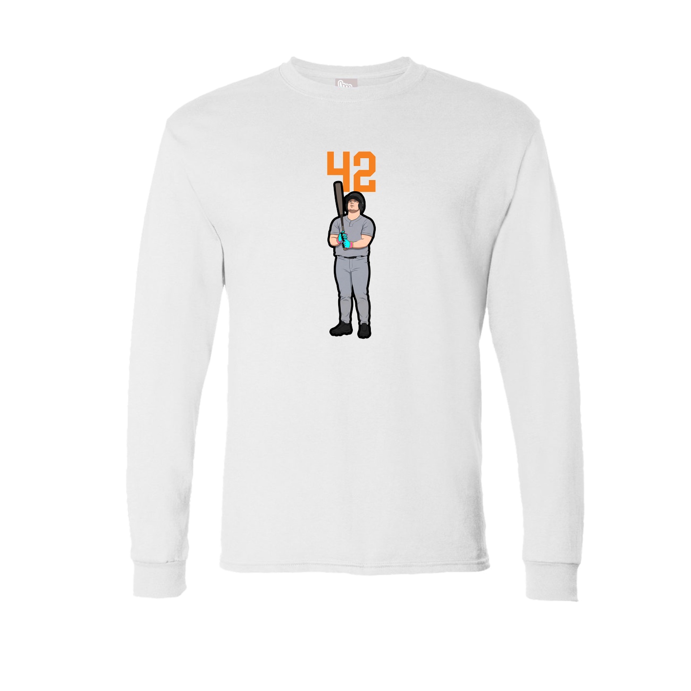 Long Sleeve Tee — Number Top in White