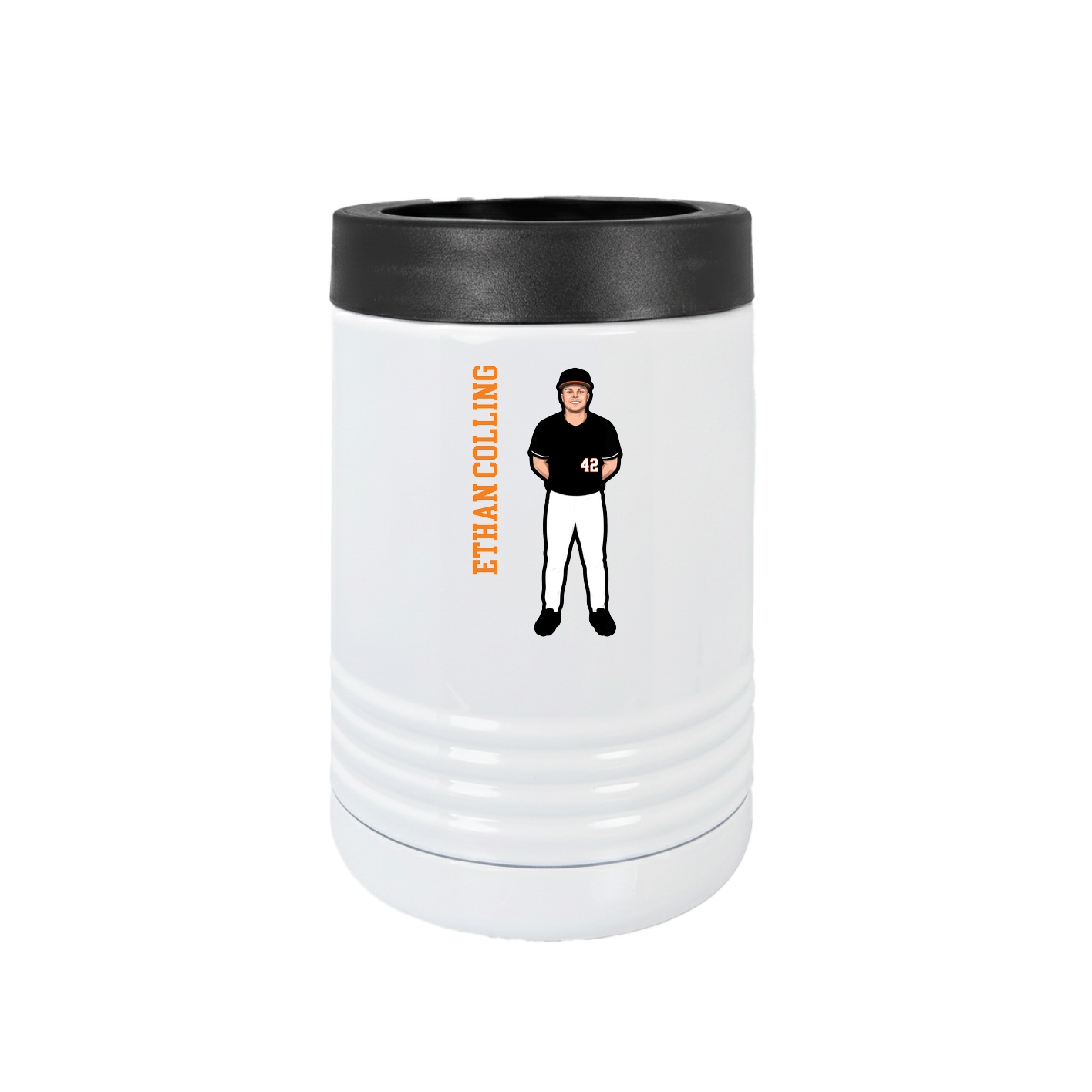 Beverage Holder — Name Vertical in White