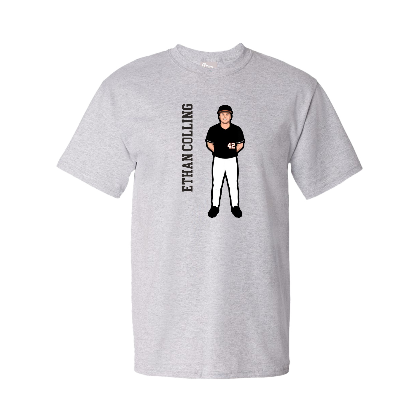 Tee — Name Vertical in Grey