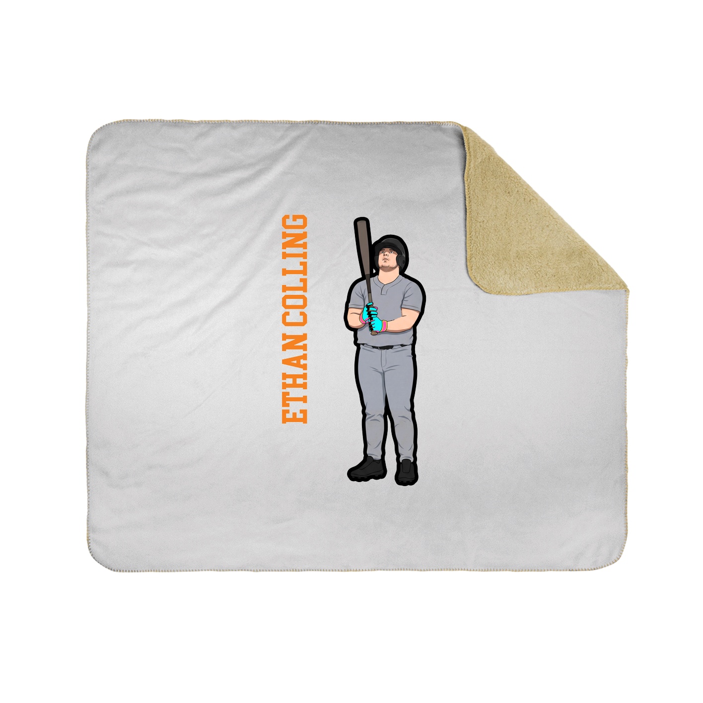 Throw Blanket — Name Vertical in White