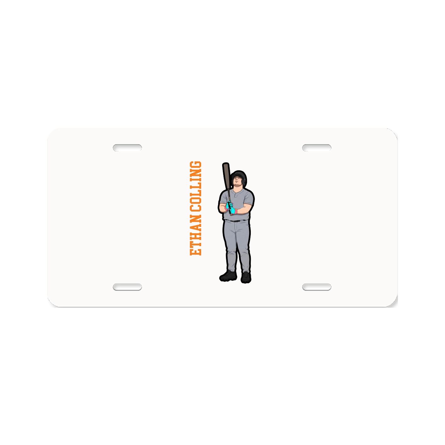 License Plate — Name Vertical in Classic