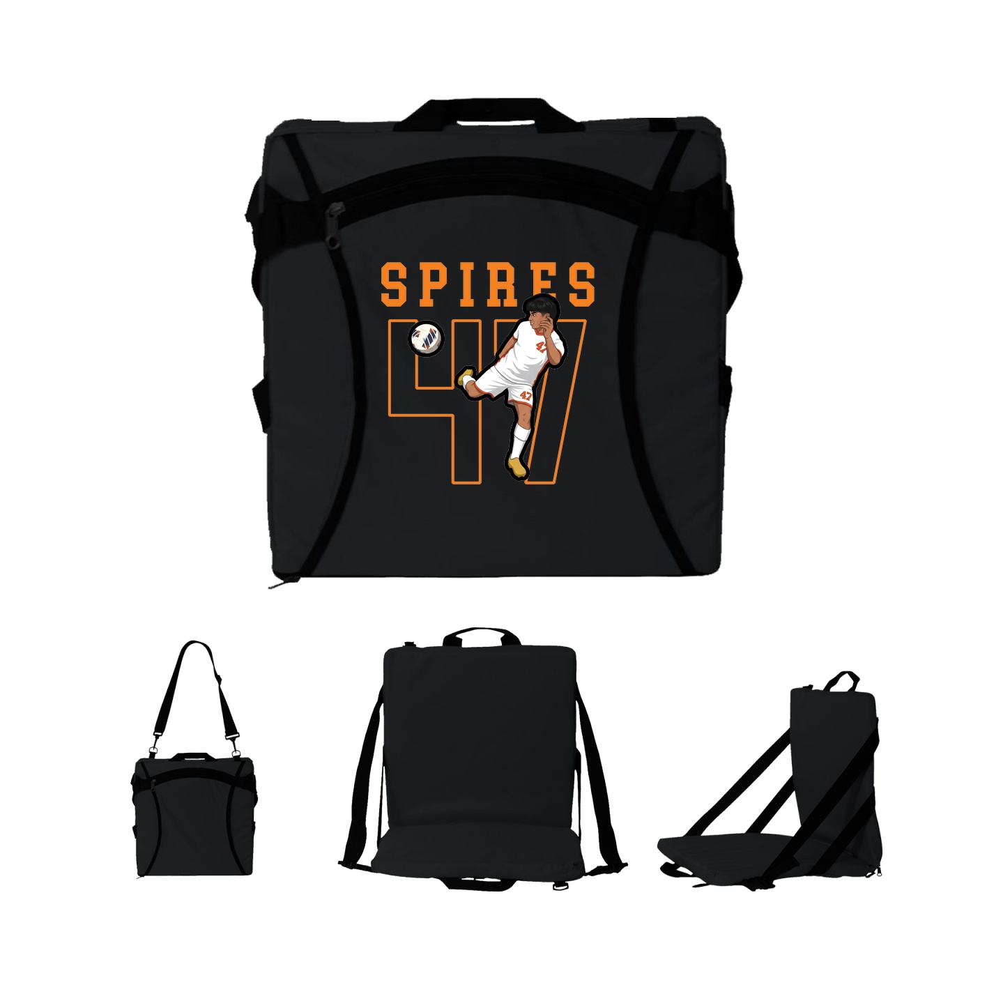 Folding Stadium Seat — Shirsey in Black