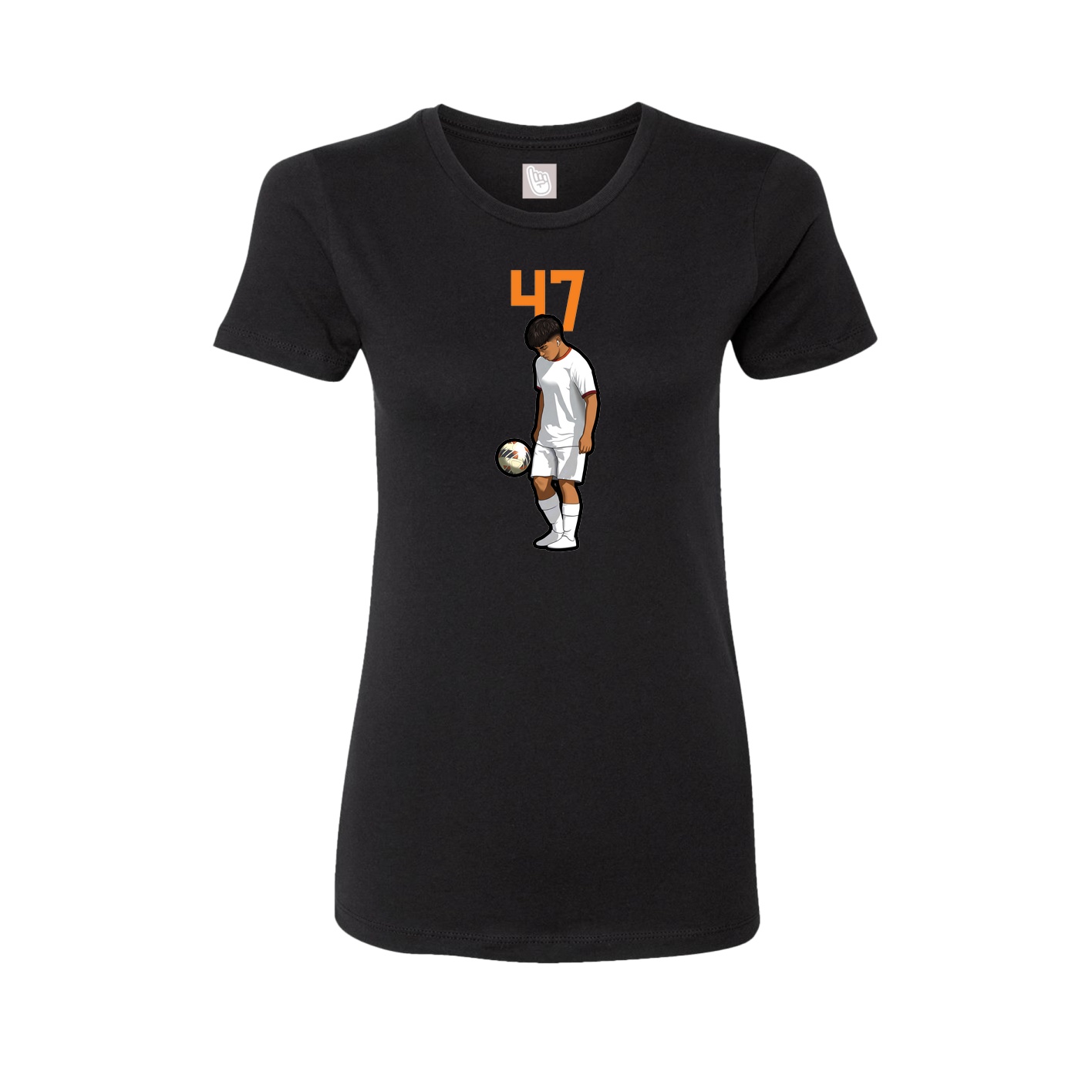 Fitted Women's Tee — Number Top in Black