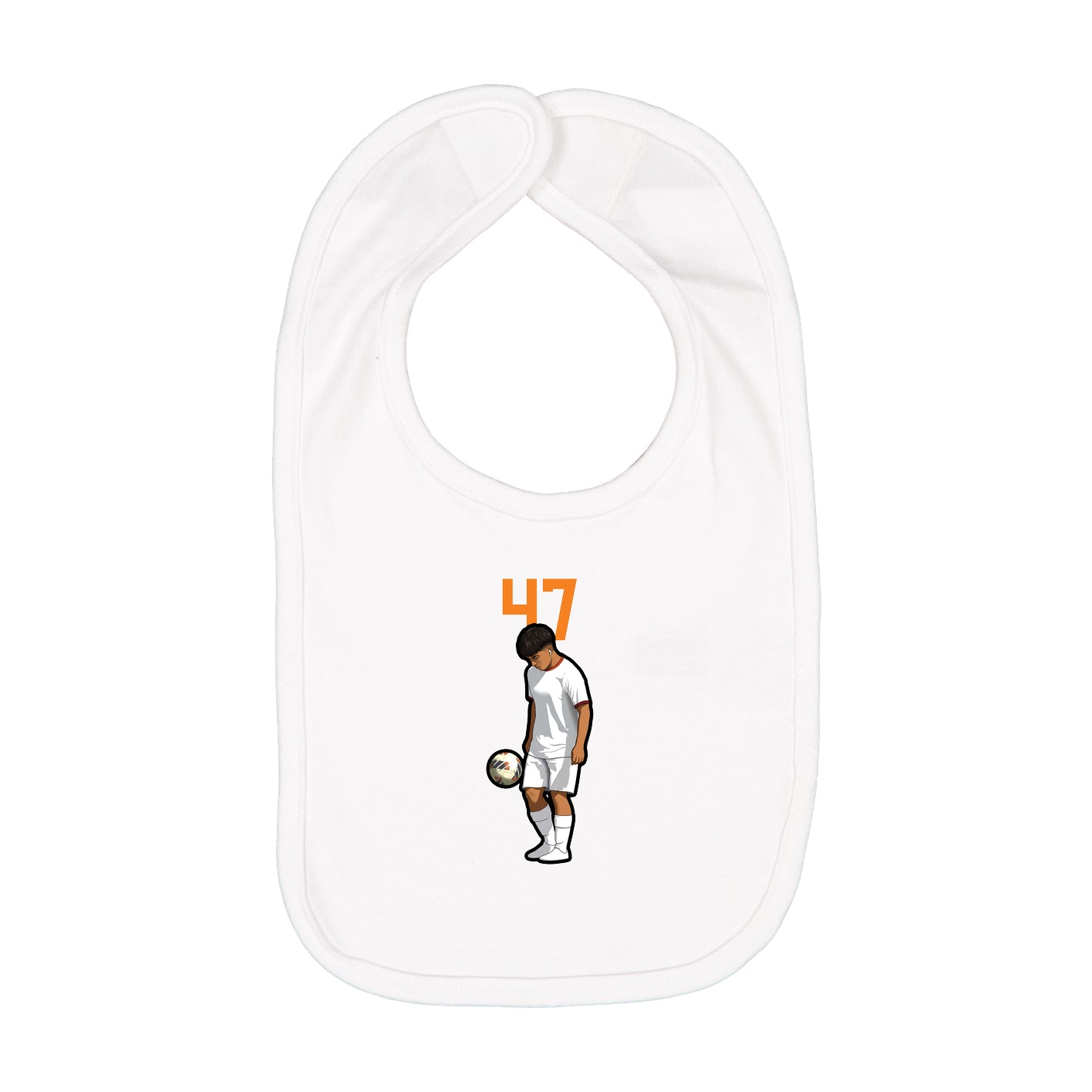 Infant Bib — Number Top in White