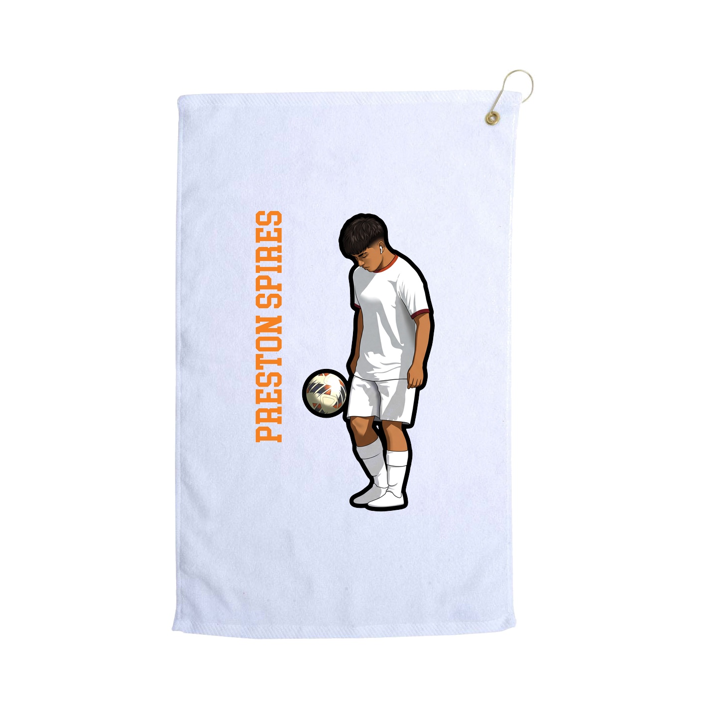 Golf Towel — Name Vertical in White