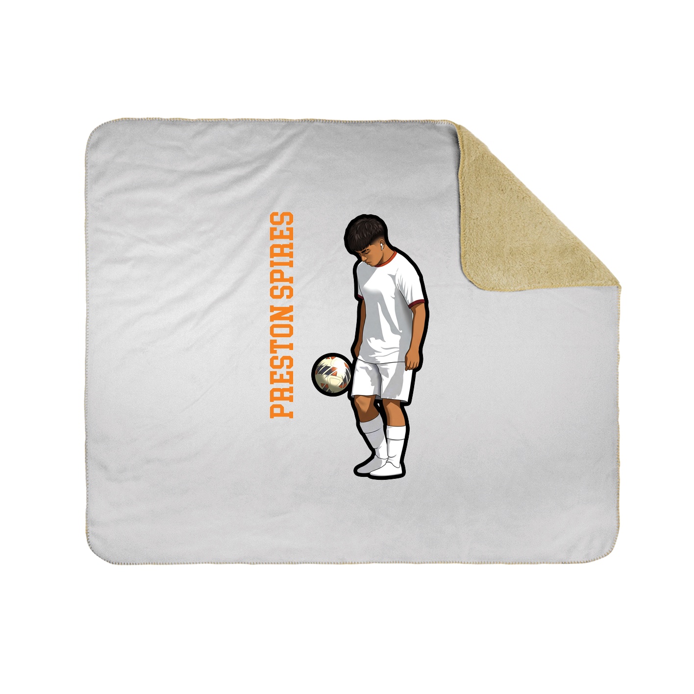 Throw Blanket — Name Vertical in White