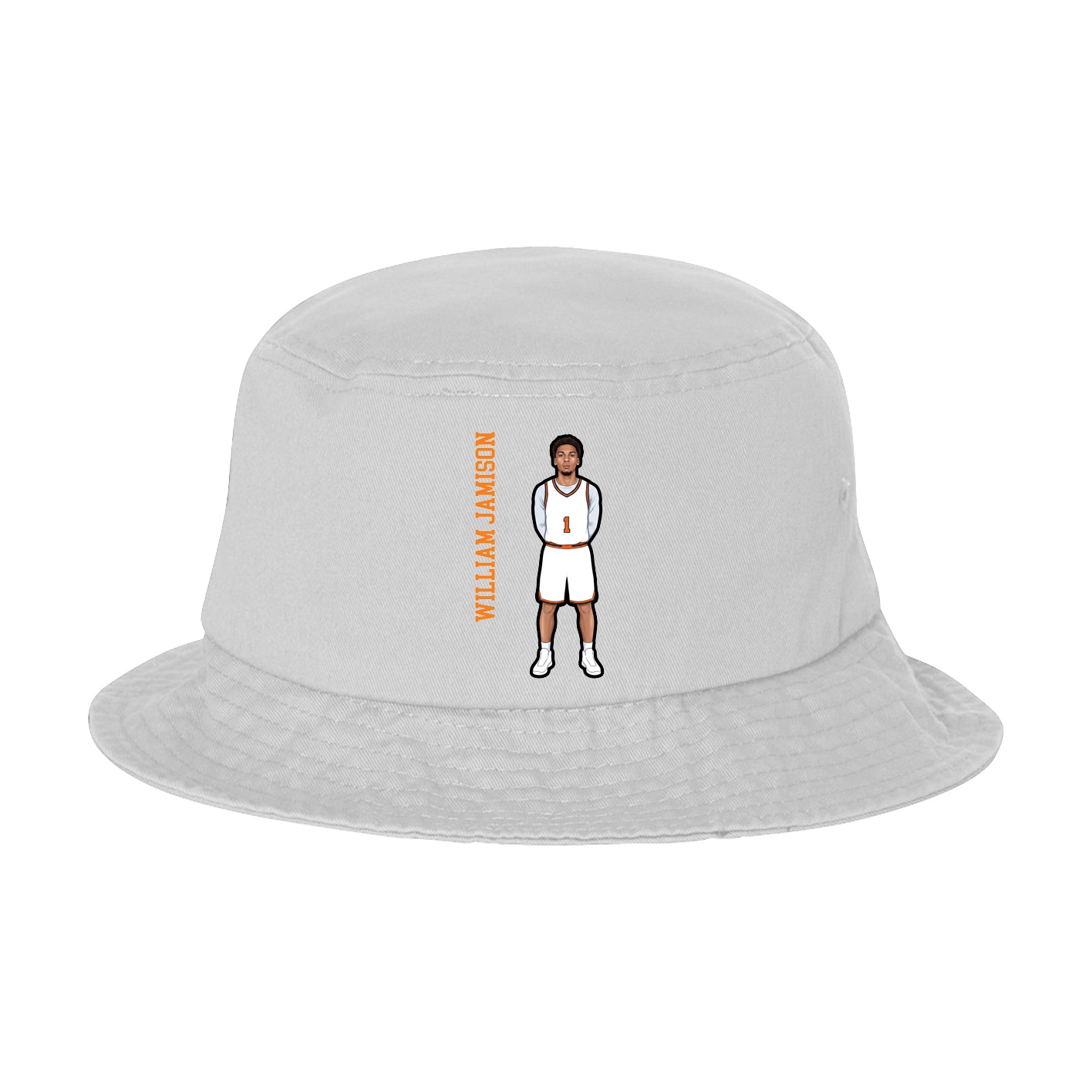 Bucket Cap — Name Vertical in White