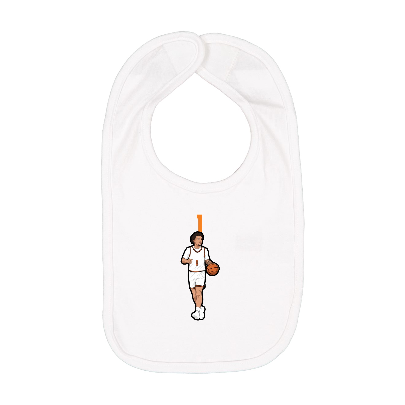 Infant Bib — Number Top in White