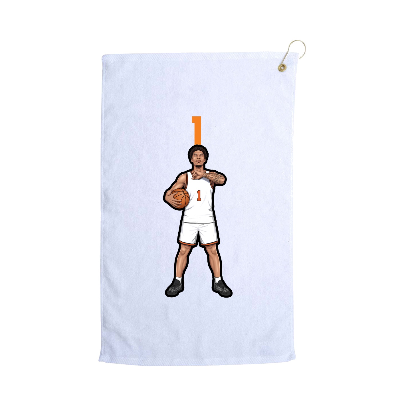 Golf Towel — Number Top in White