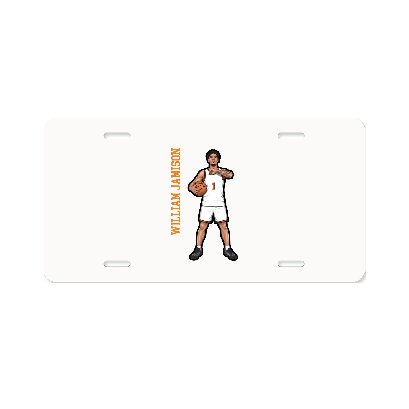 License Plate — Name Vertical in Classic