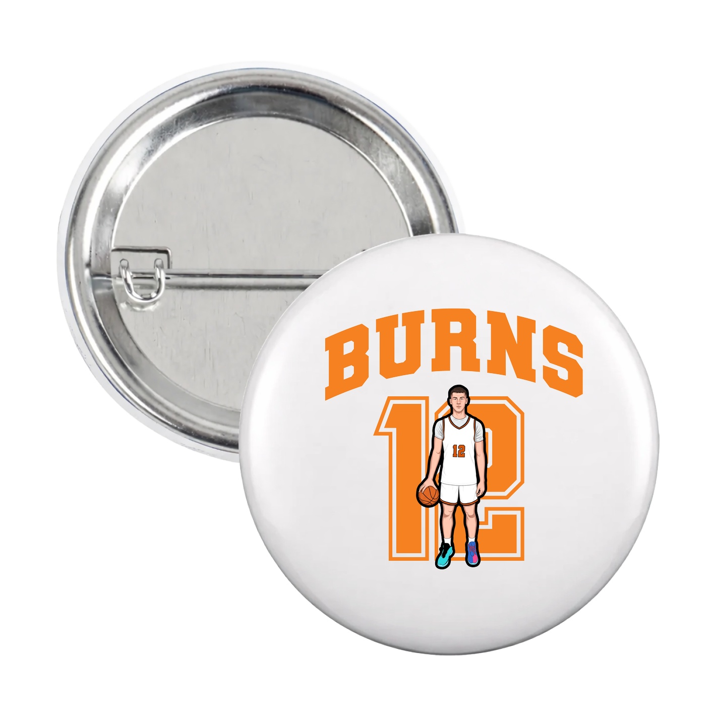 Game Day Button — Number in White