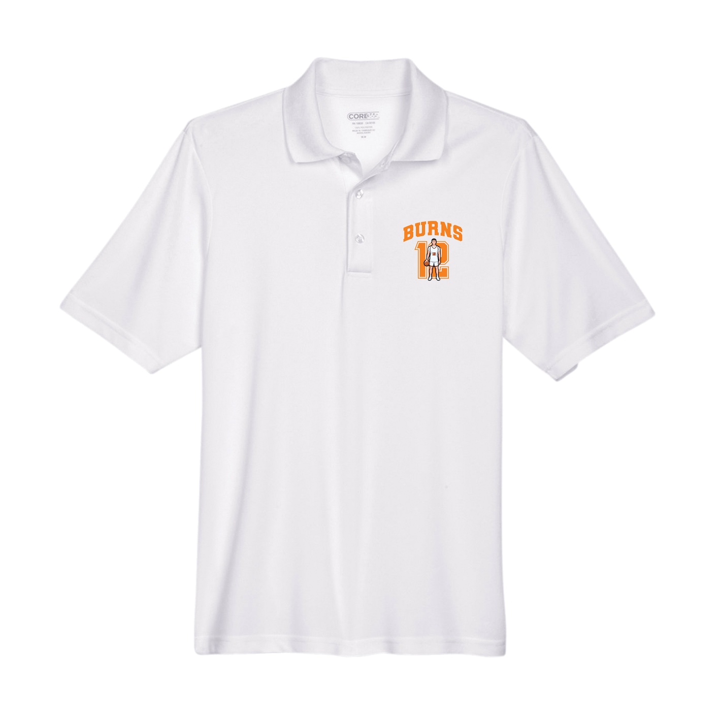 Performance Polo — Number in White