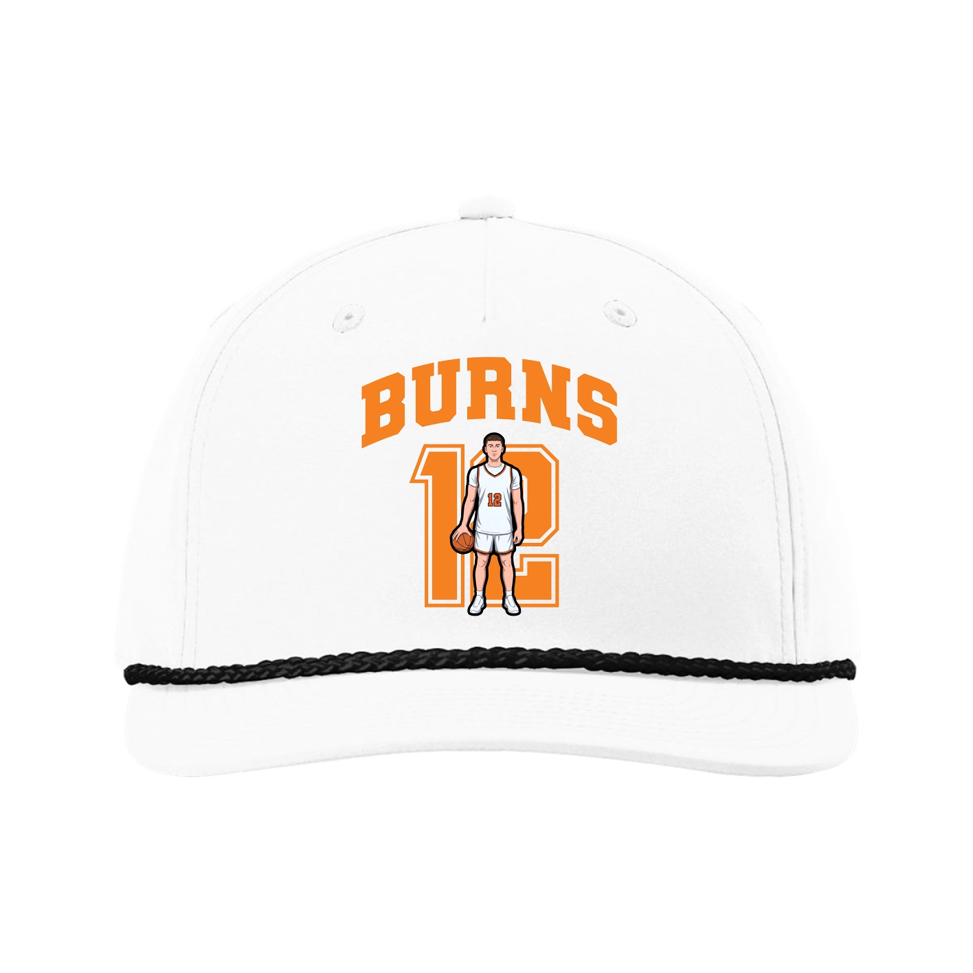 Five-Panel Classic Rope Cap — Number in White