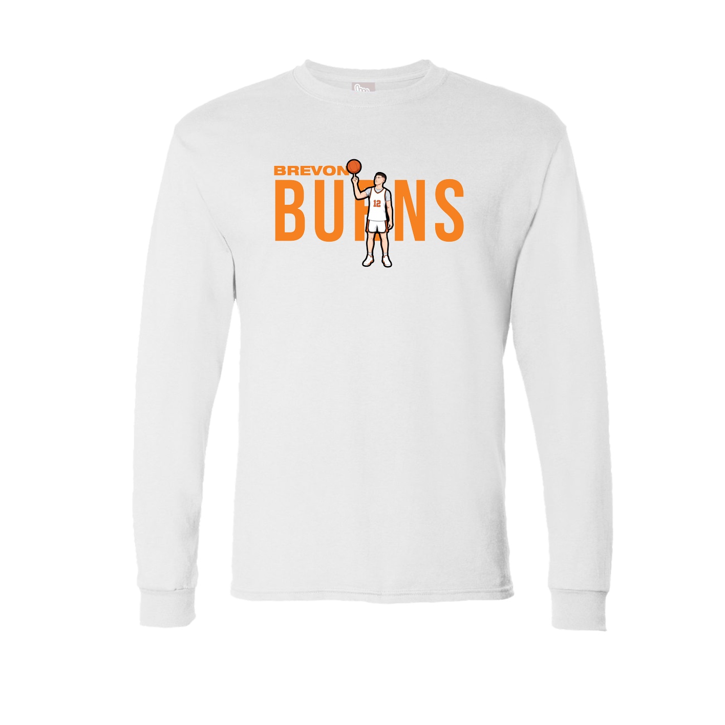 Long Sleeve Tee — Player Name in White