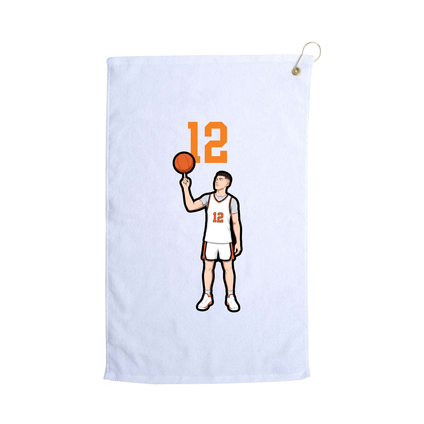 Golf Towel — Number Top in White