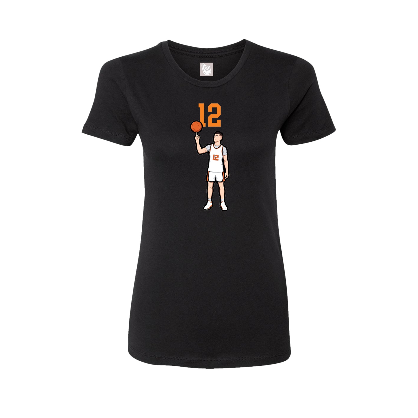 Fitted Women's Tee — Number Top in Black