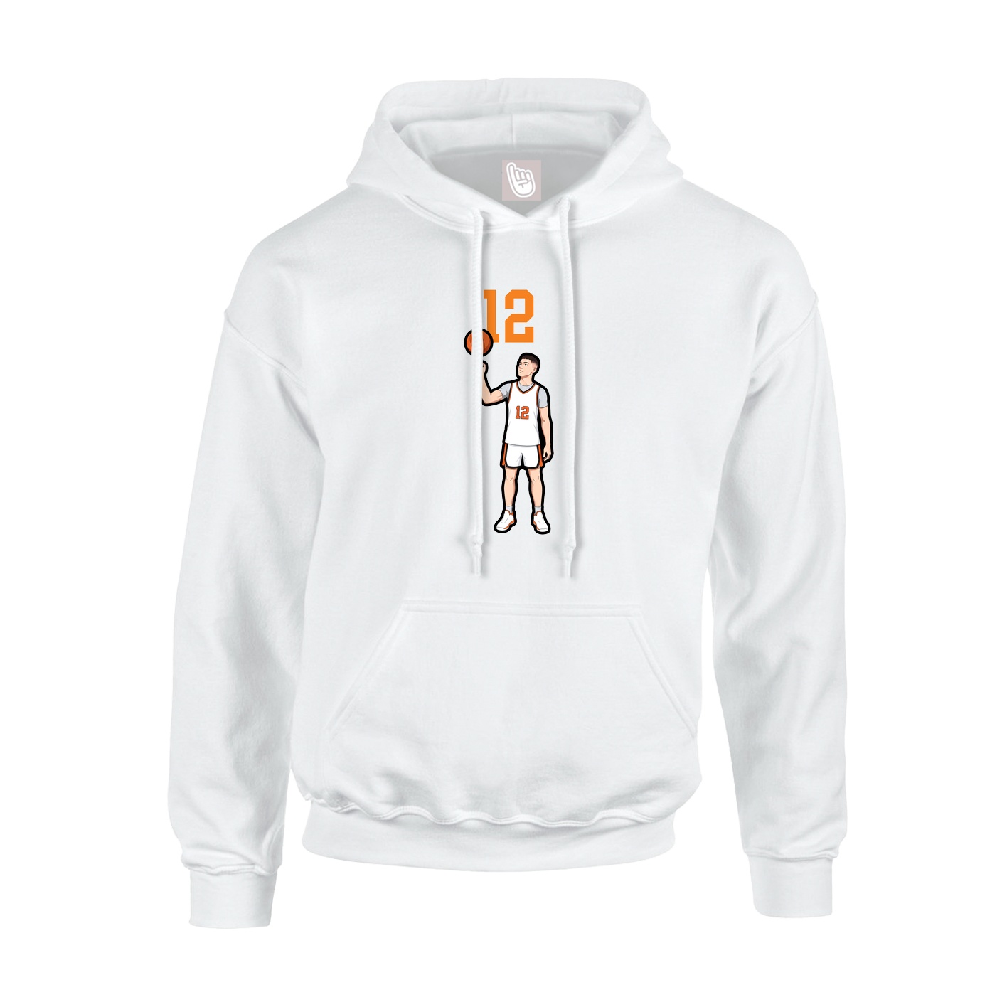 Youth Hoodie — Number Top in White