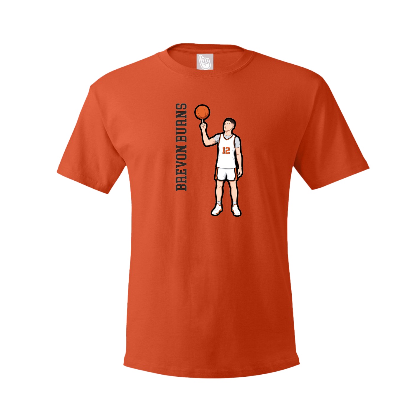 Tee — Name Vertical in Orange