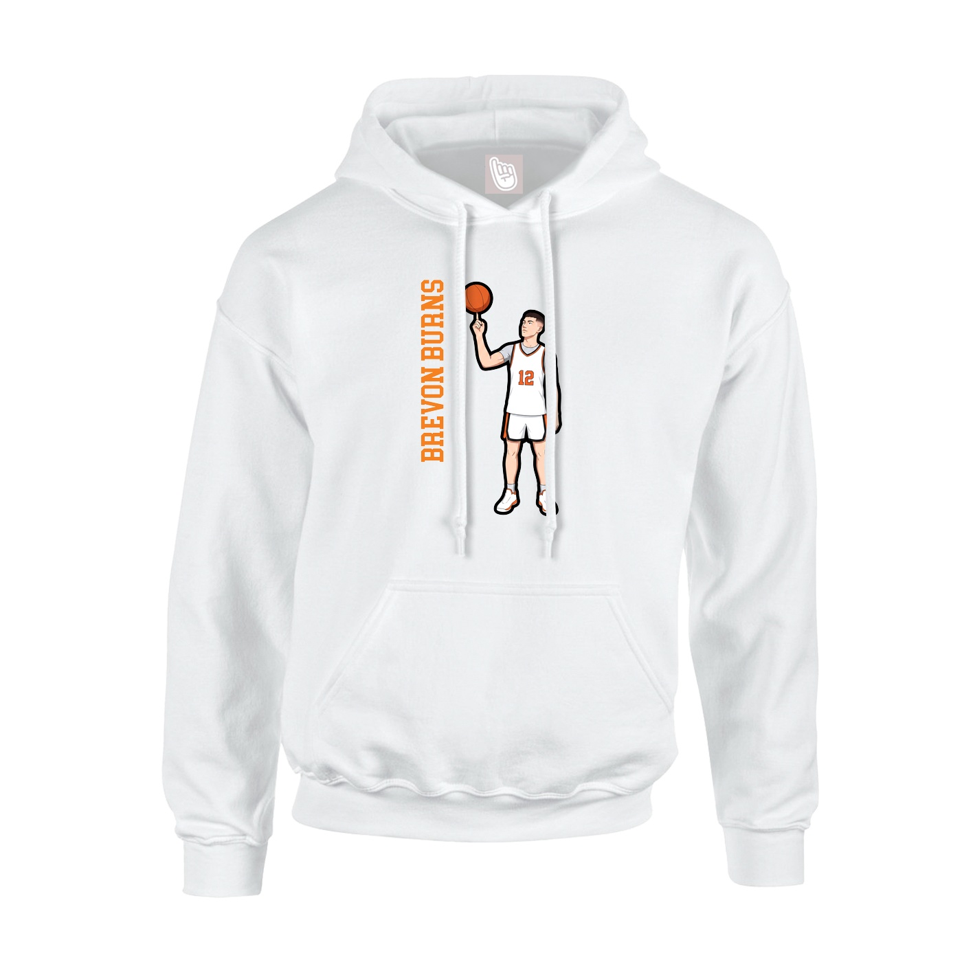 Hoodie — Name Vertical in White