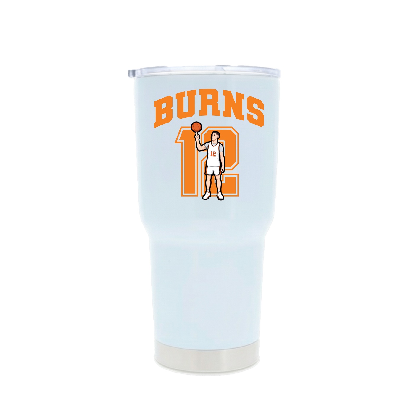 30oz Stainless Steel Tumbler — Number in White