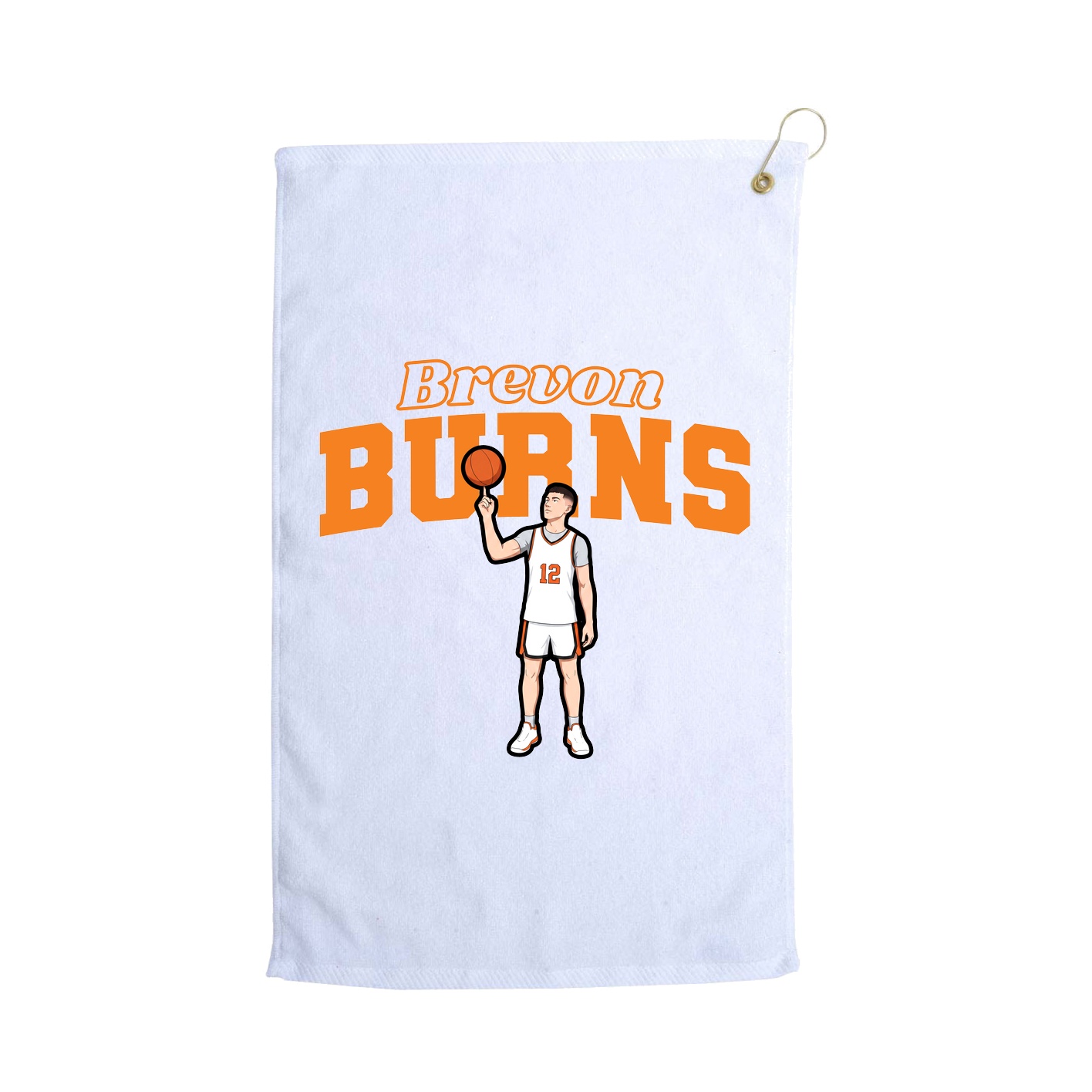 Golf Towel — Name Arch in White
