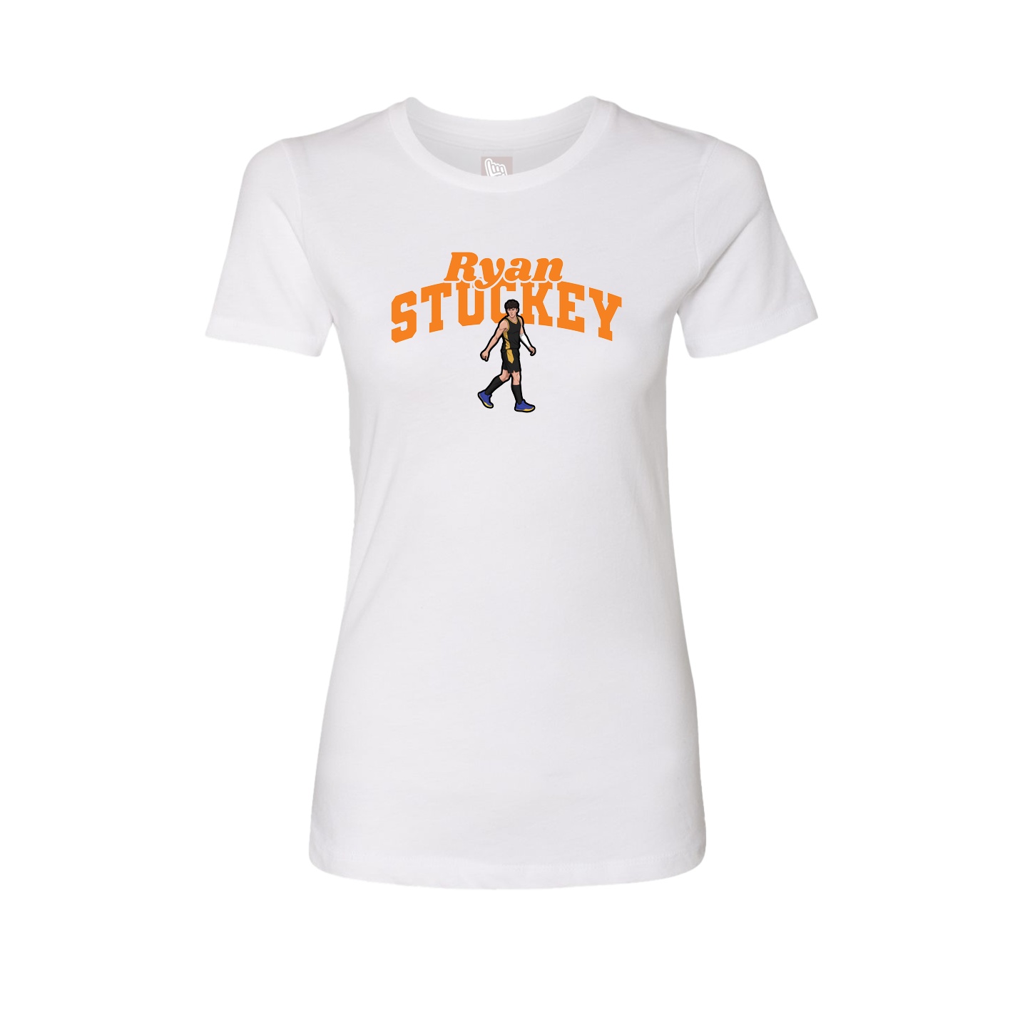 Fitted Women's Tee — Signature Arch in White