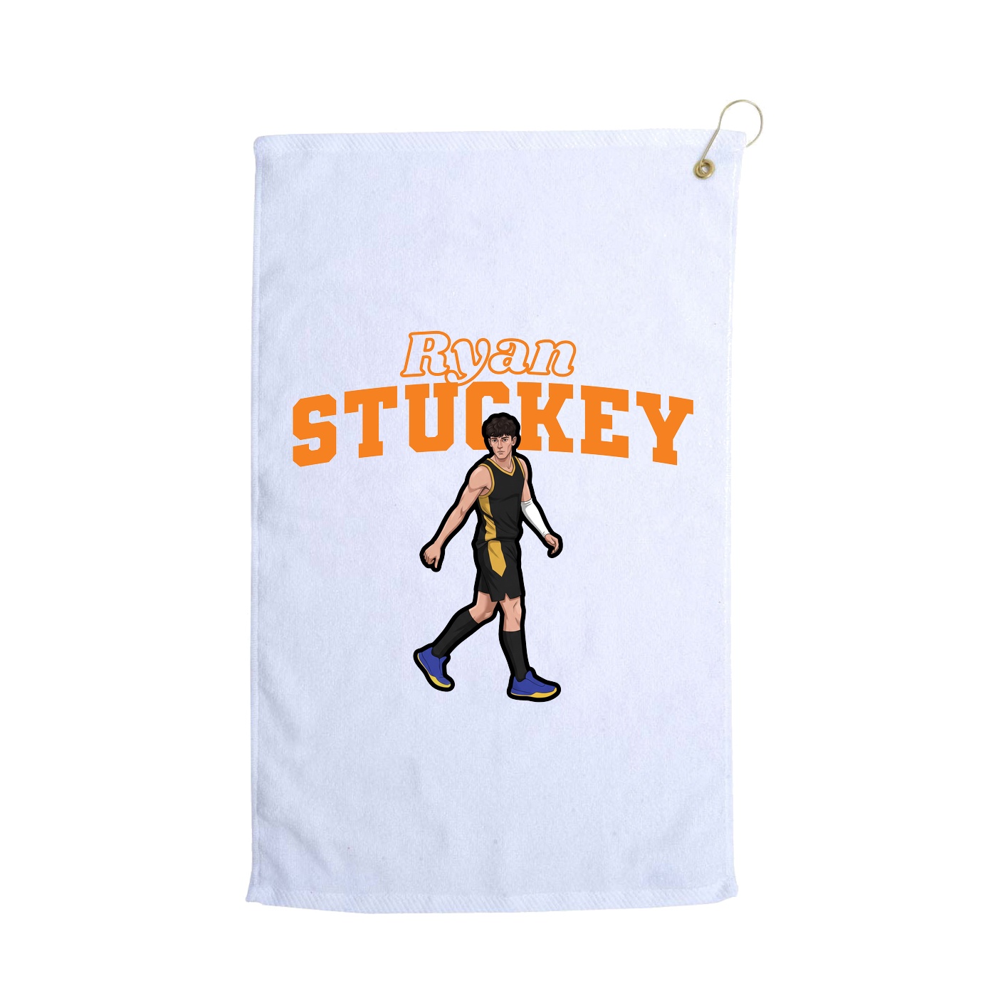 Golf Towel — Name Arch in White