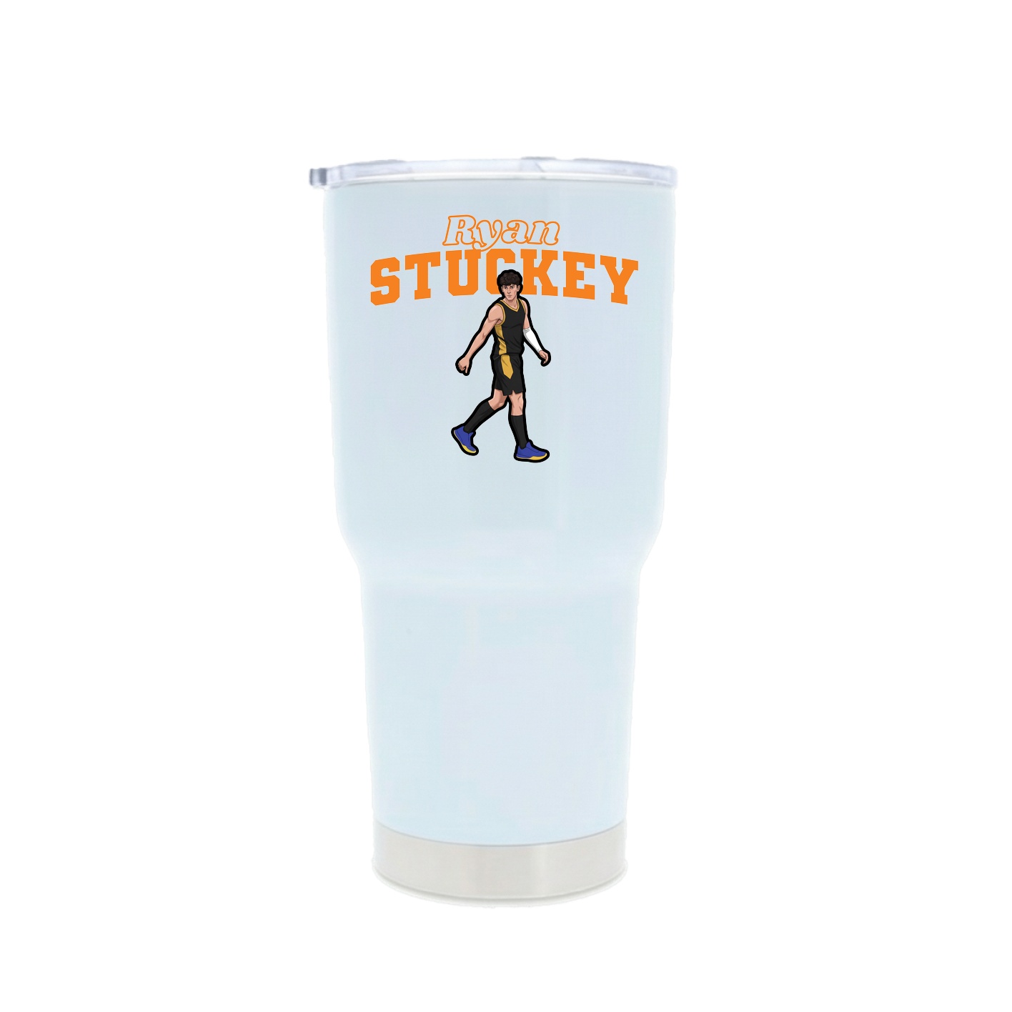 30oz Stainless Steel Tumbler — Name Arch in White