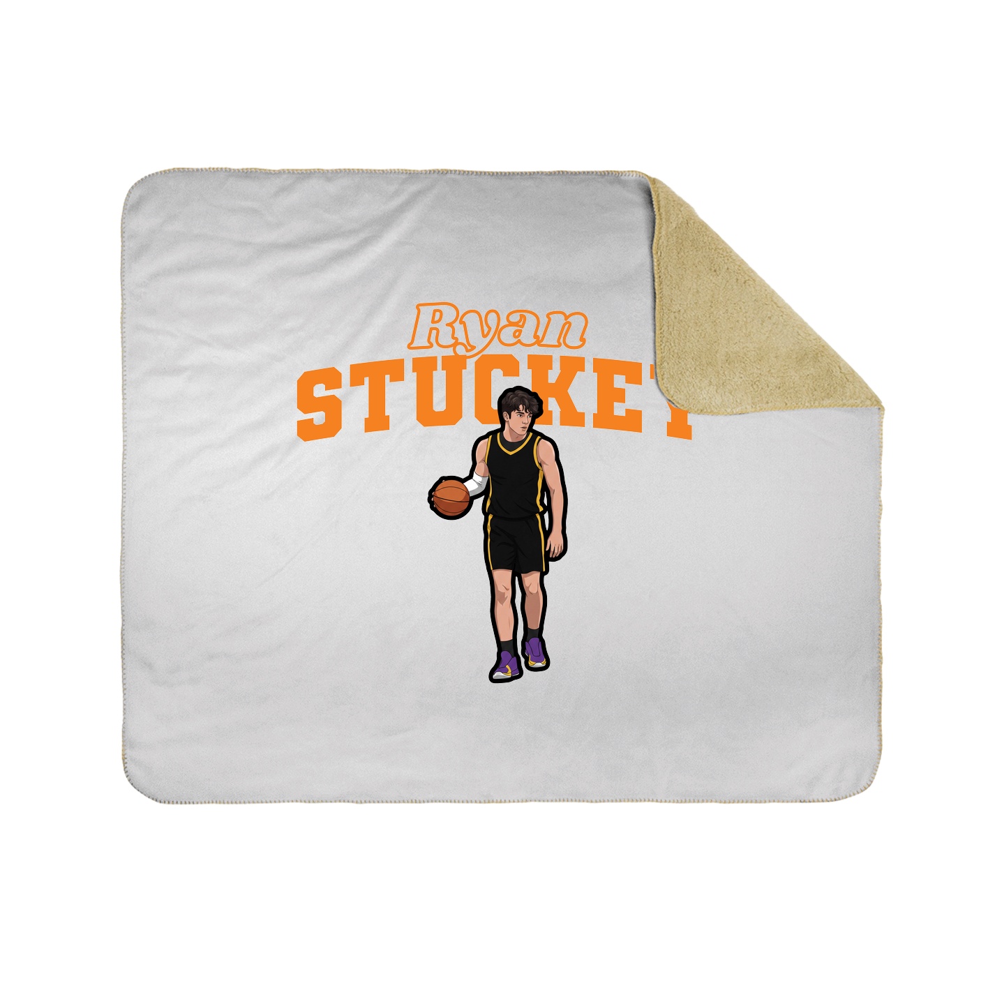 Throw Blanket — Name Arch in White