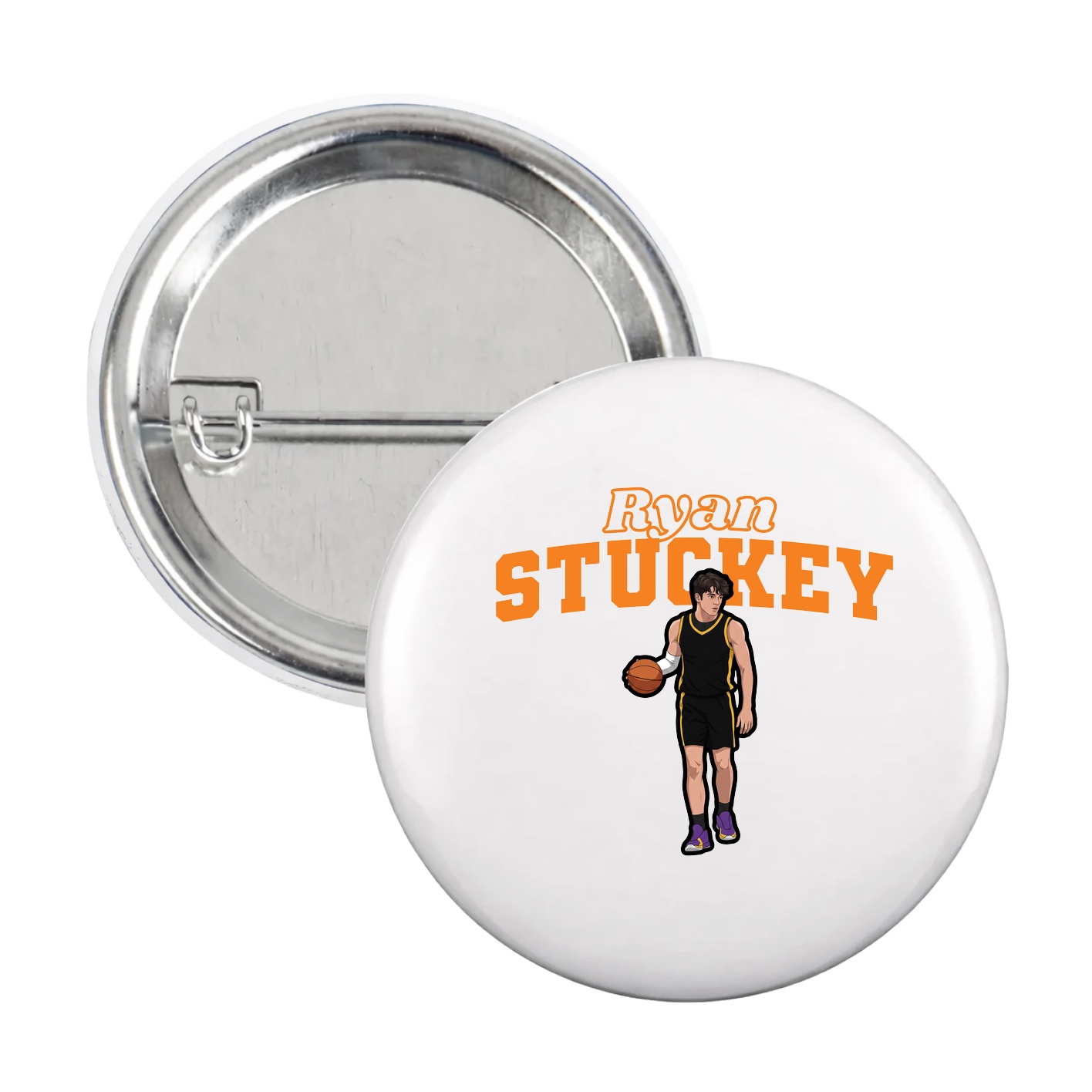 Game Day Button — Name Arch in White