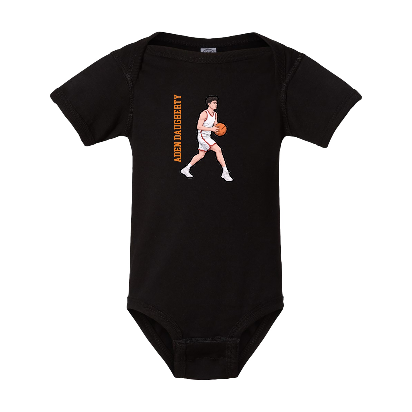 Baby Onesie — Name Vertical in Black