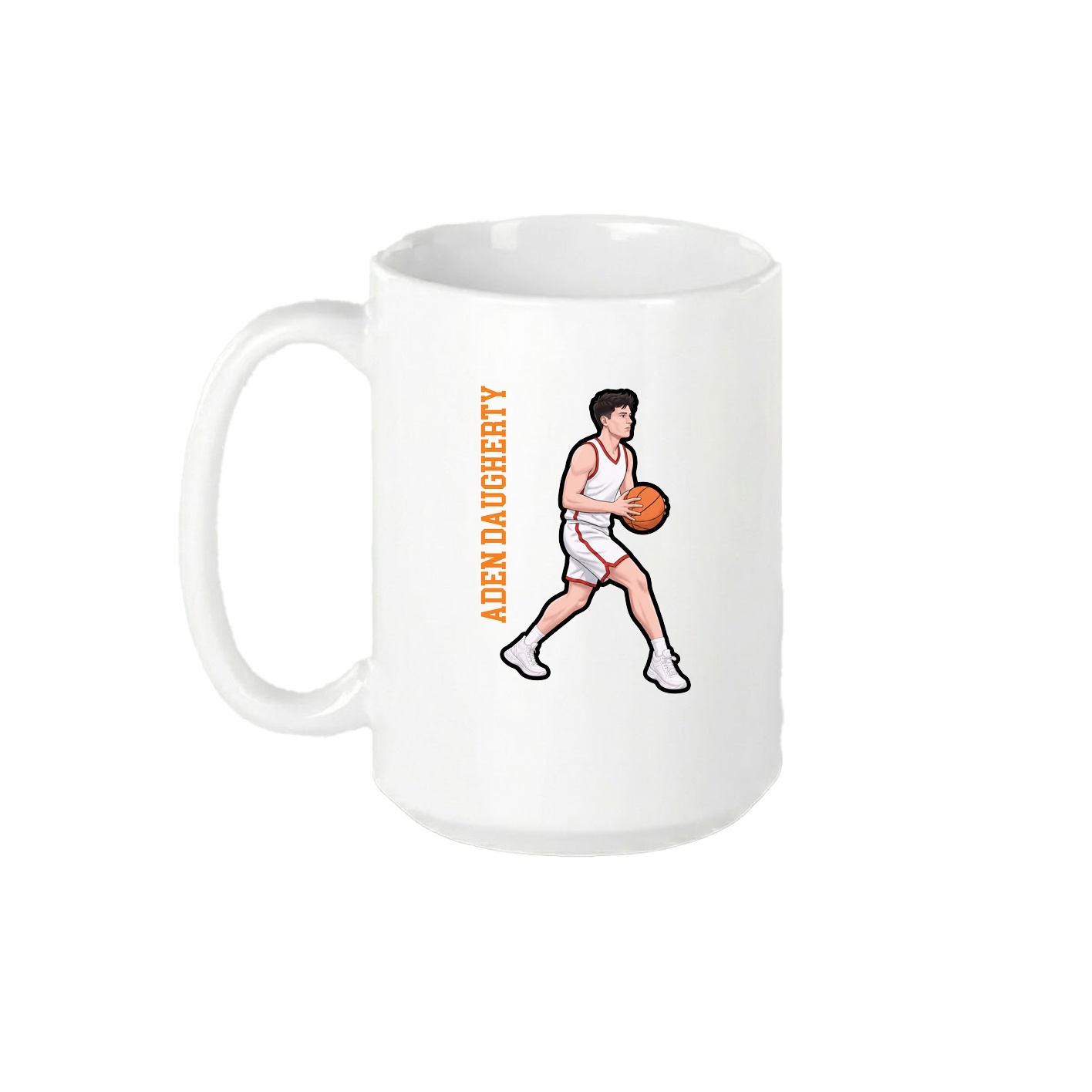 15oz Coffee Mug — Name Vertical in White
