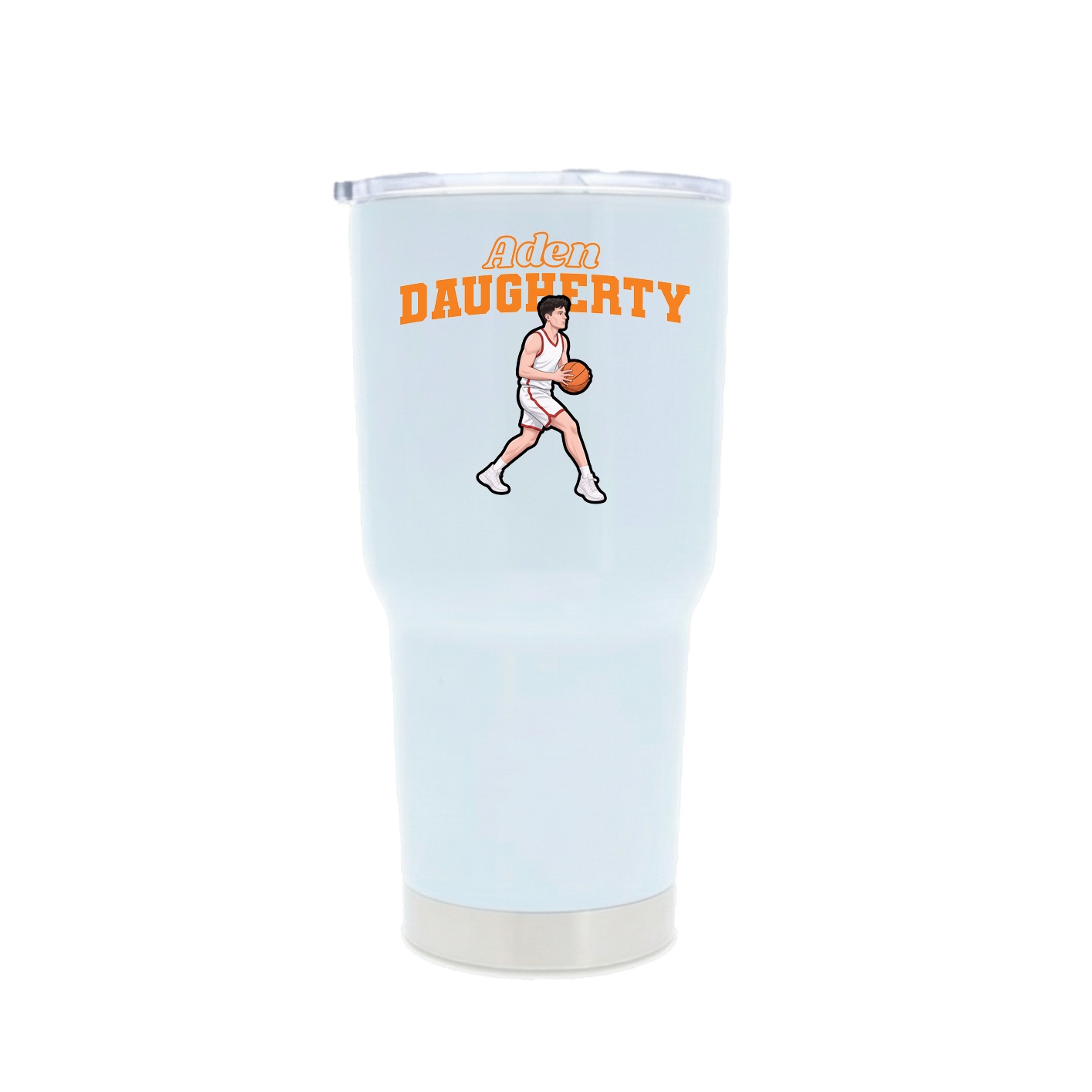 30oz Stainless Steel Tumbler — Name Arch in White