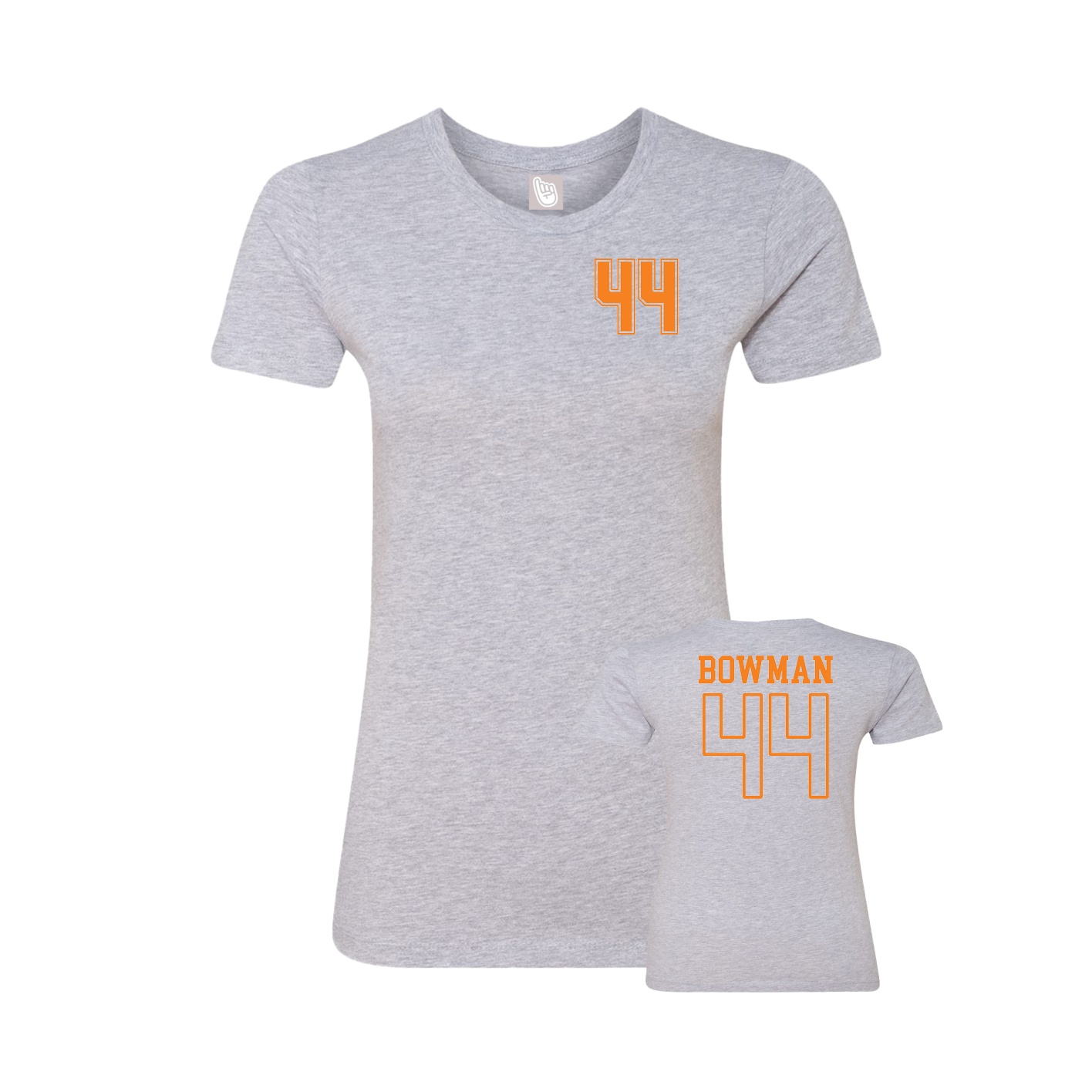 Fitted Women's Tee — Chest Back in Grey