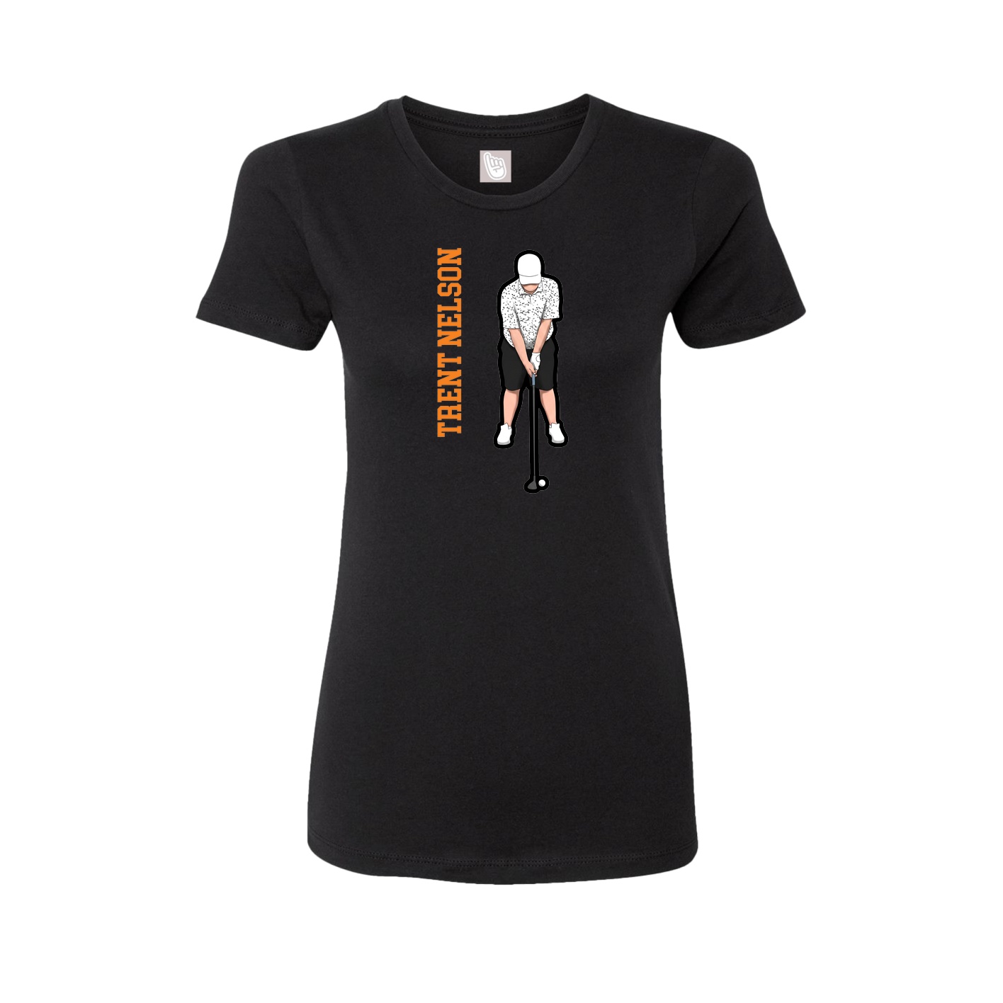 Womens Tee — Name Vertical in Black