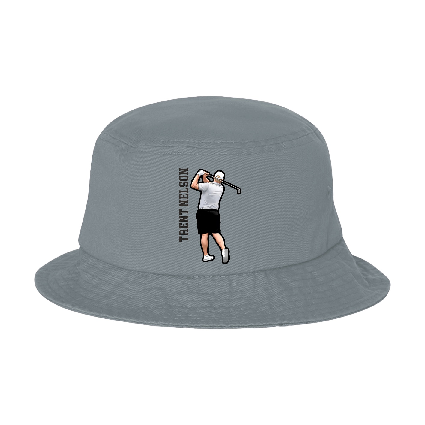 Bucket Cap — Name Vertical in Grey