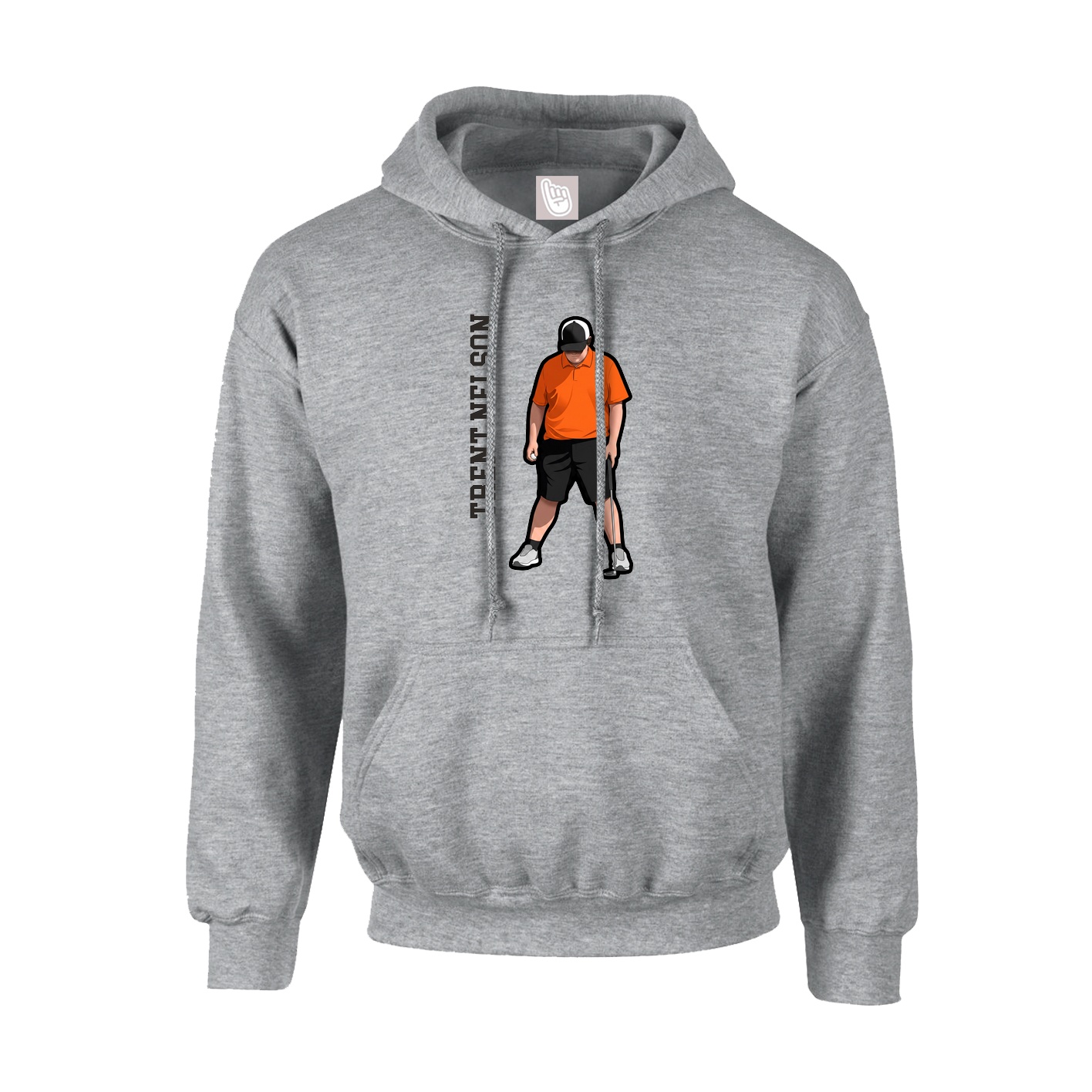 Hoodie — Name Vertical in Grey