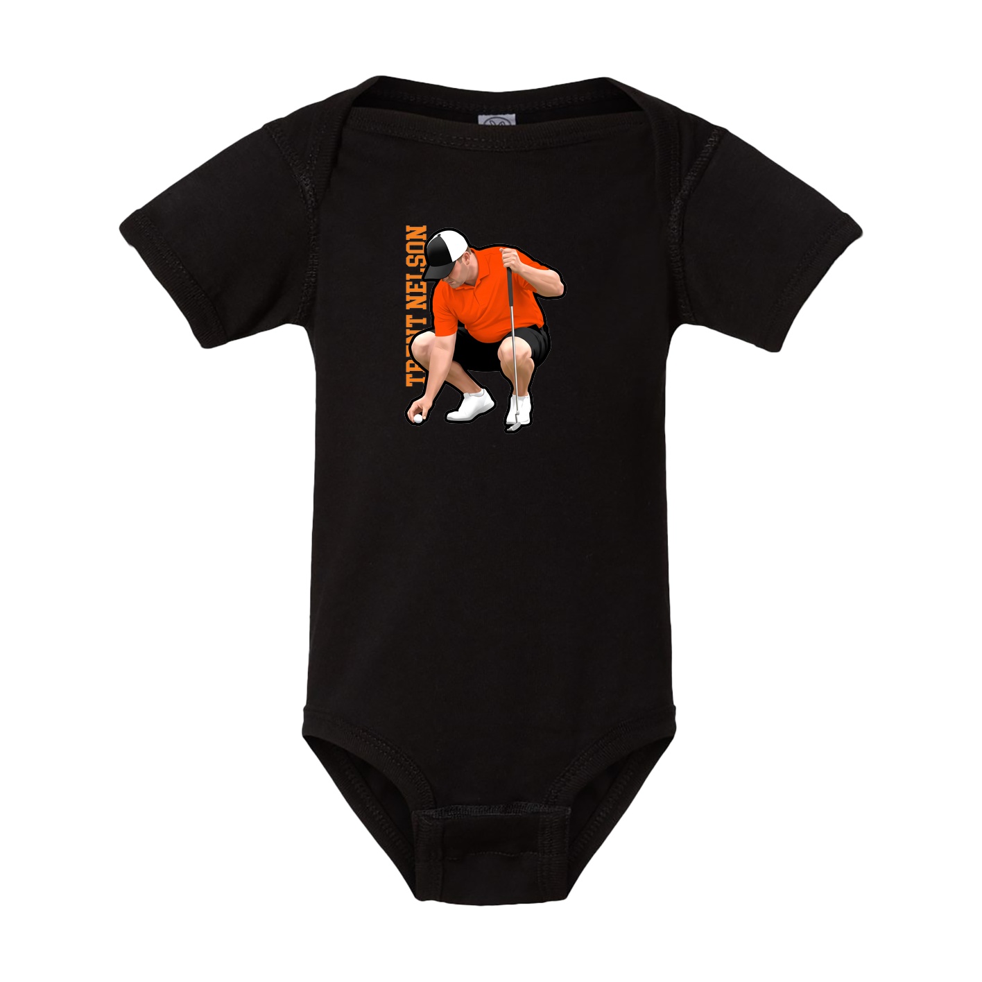 Baby Onesie — Name Vertical in Black