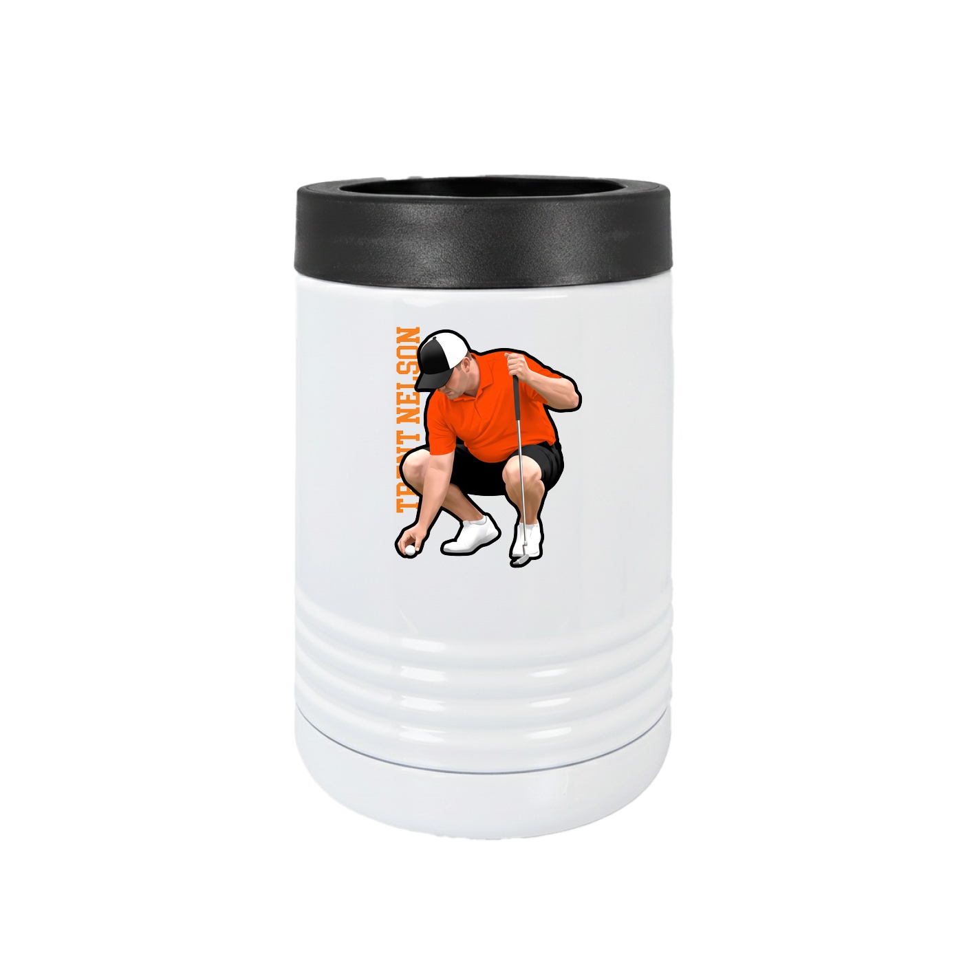 Beverage Holder — Name Vertical in White