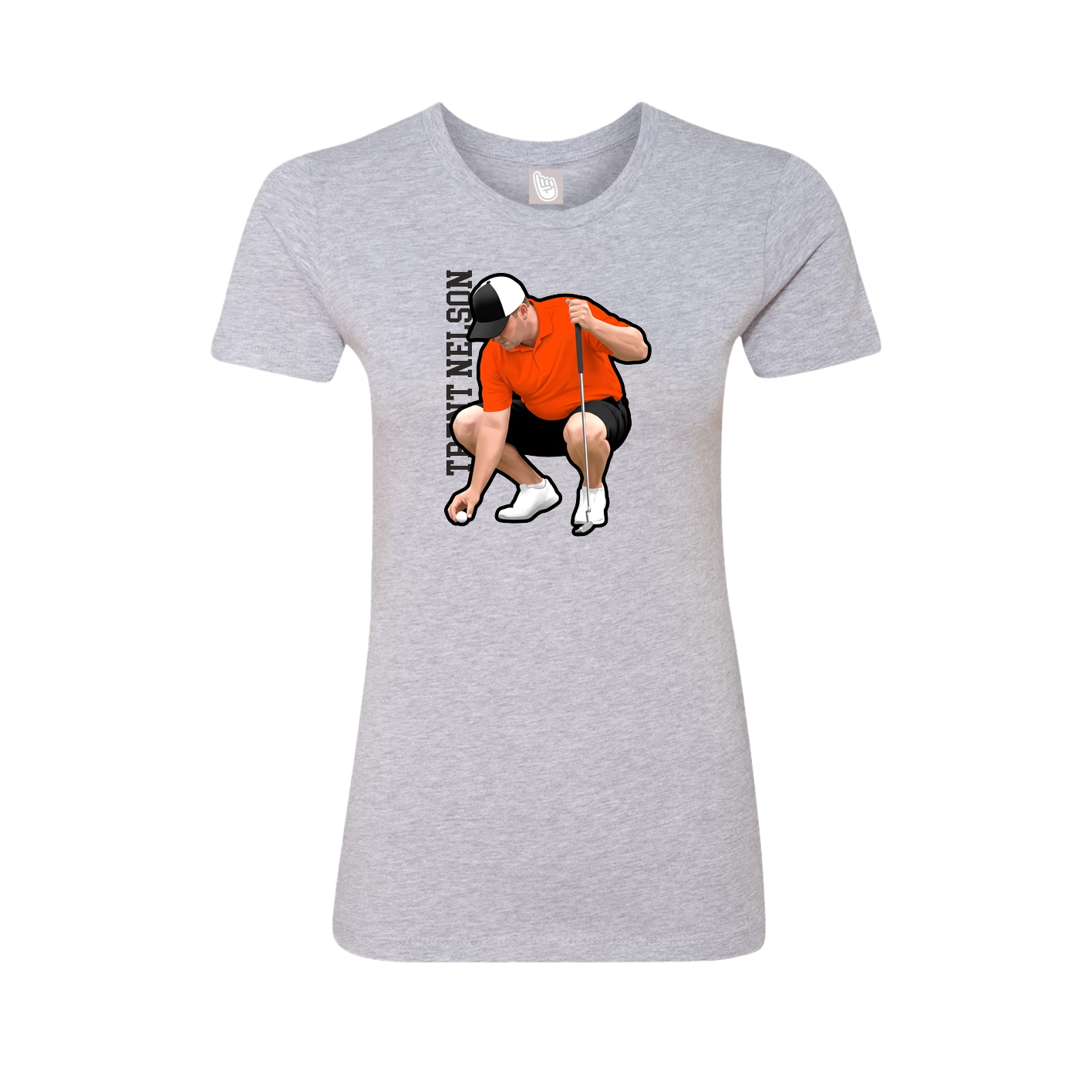 Womens Tee — Name Vertical in Grey