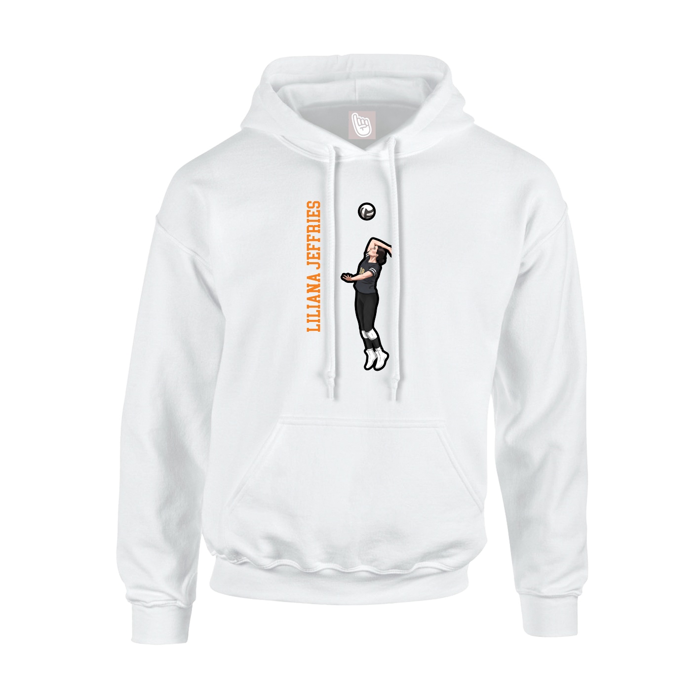 Hoodie — Name Vertical in White