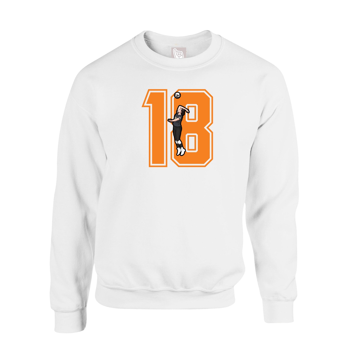 Fleece Crew — Number in White