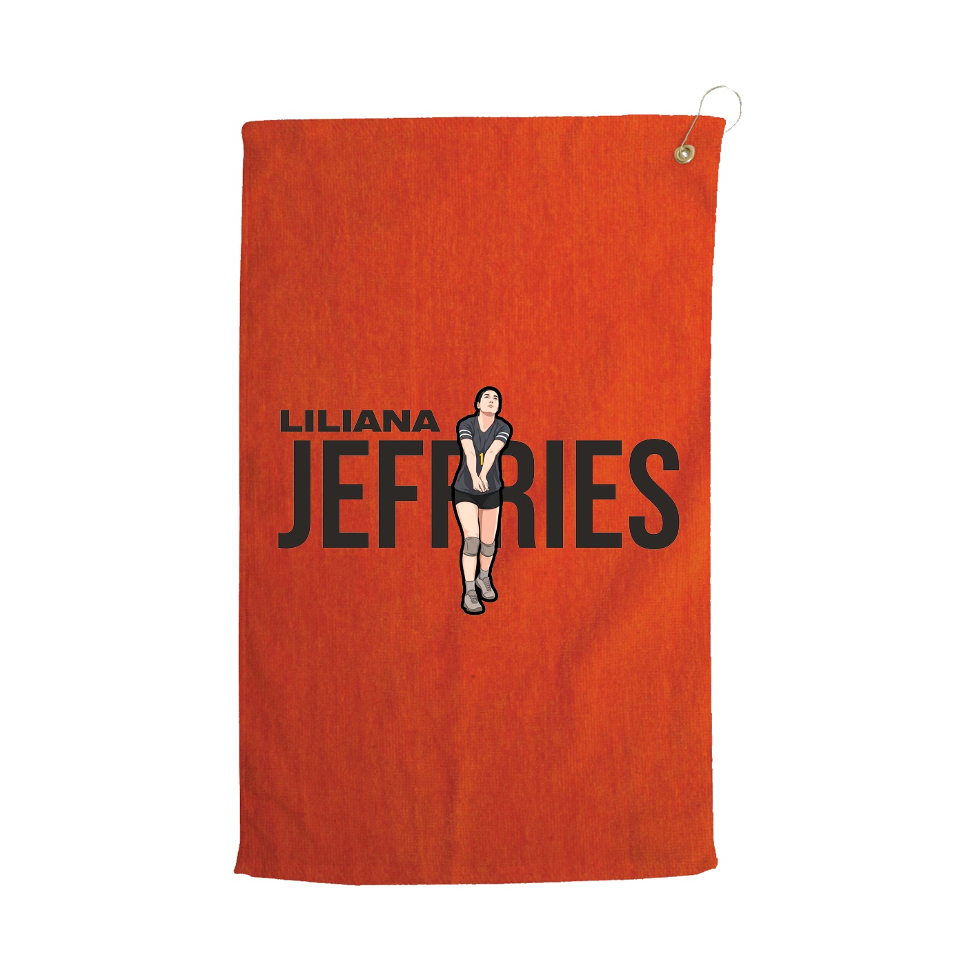 Golf Towel — Player Name in Orange