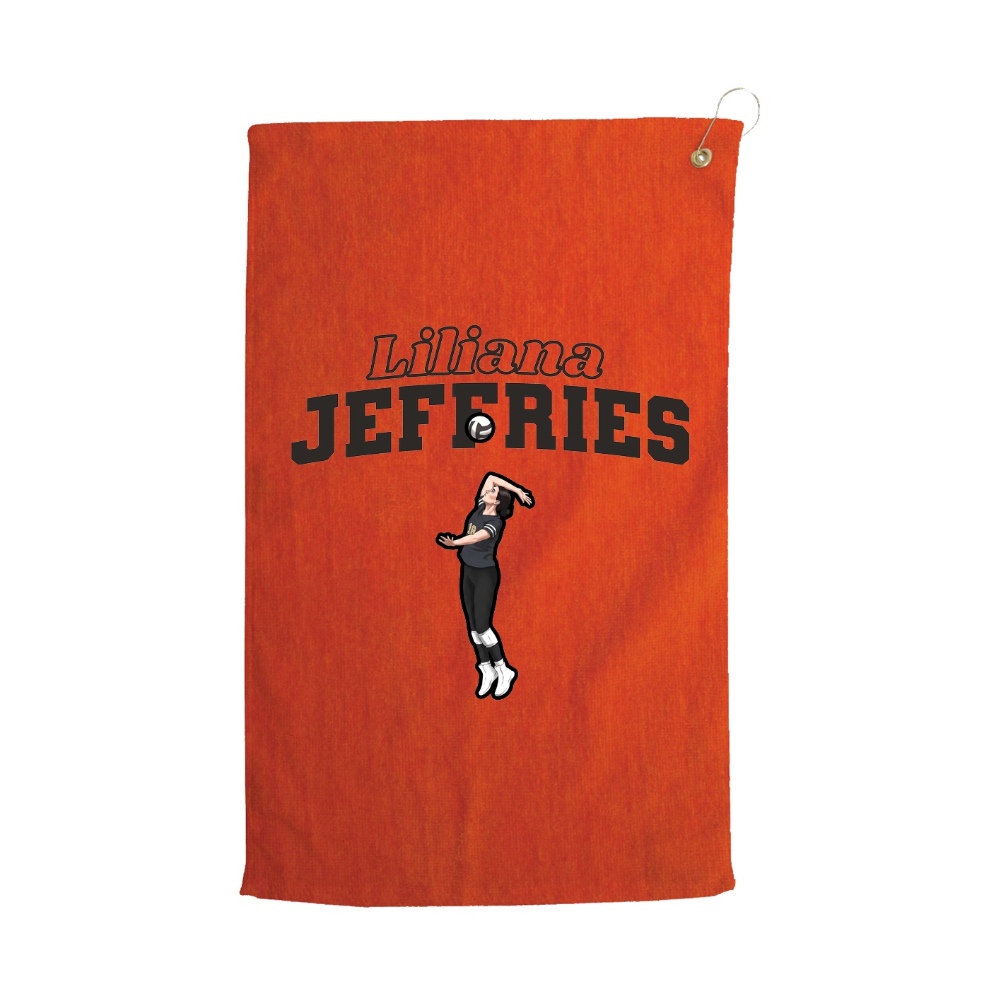 Golf Towel — Name Arch in Orange
