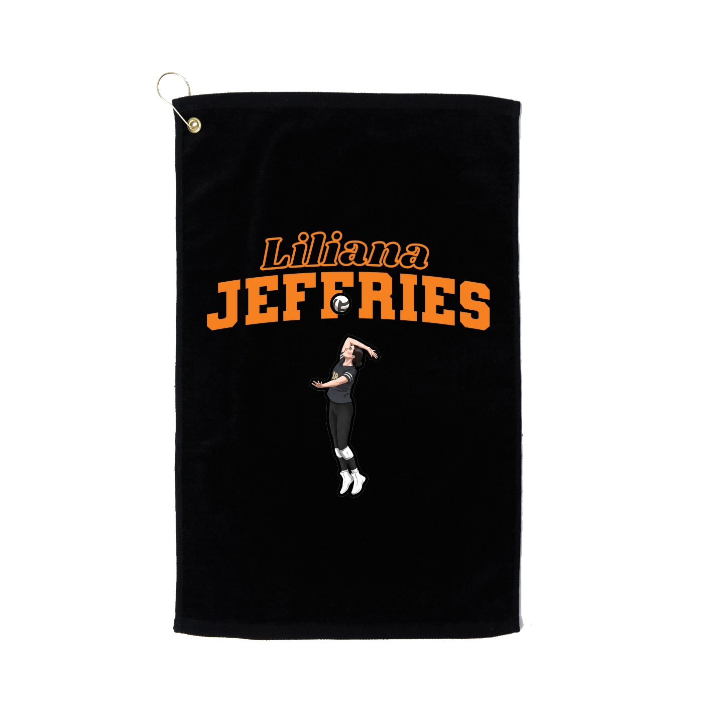 Golf Towel — Name Arch in Black