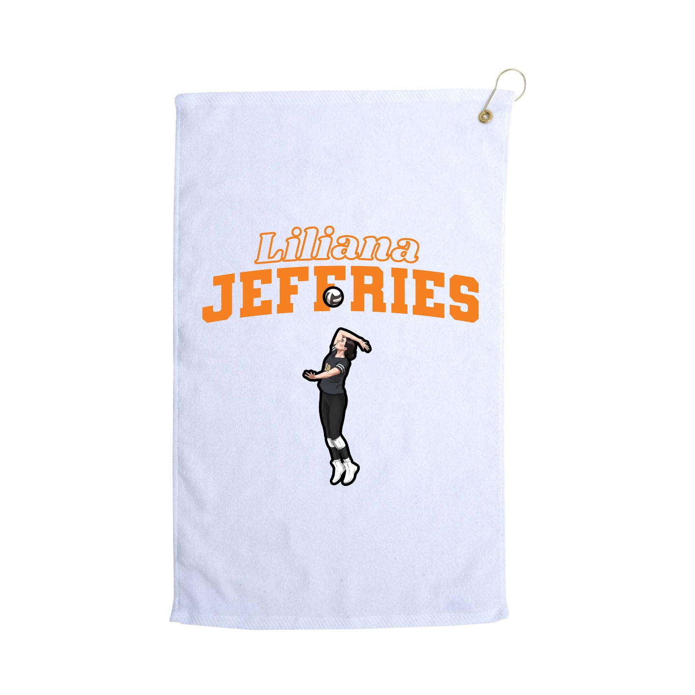Golf Towel — Name Arch in White