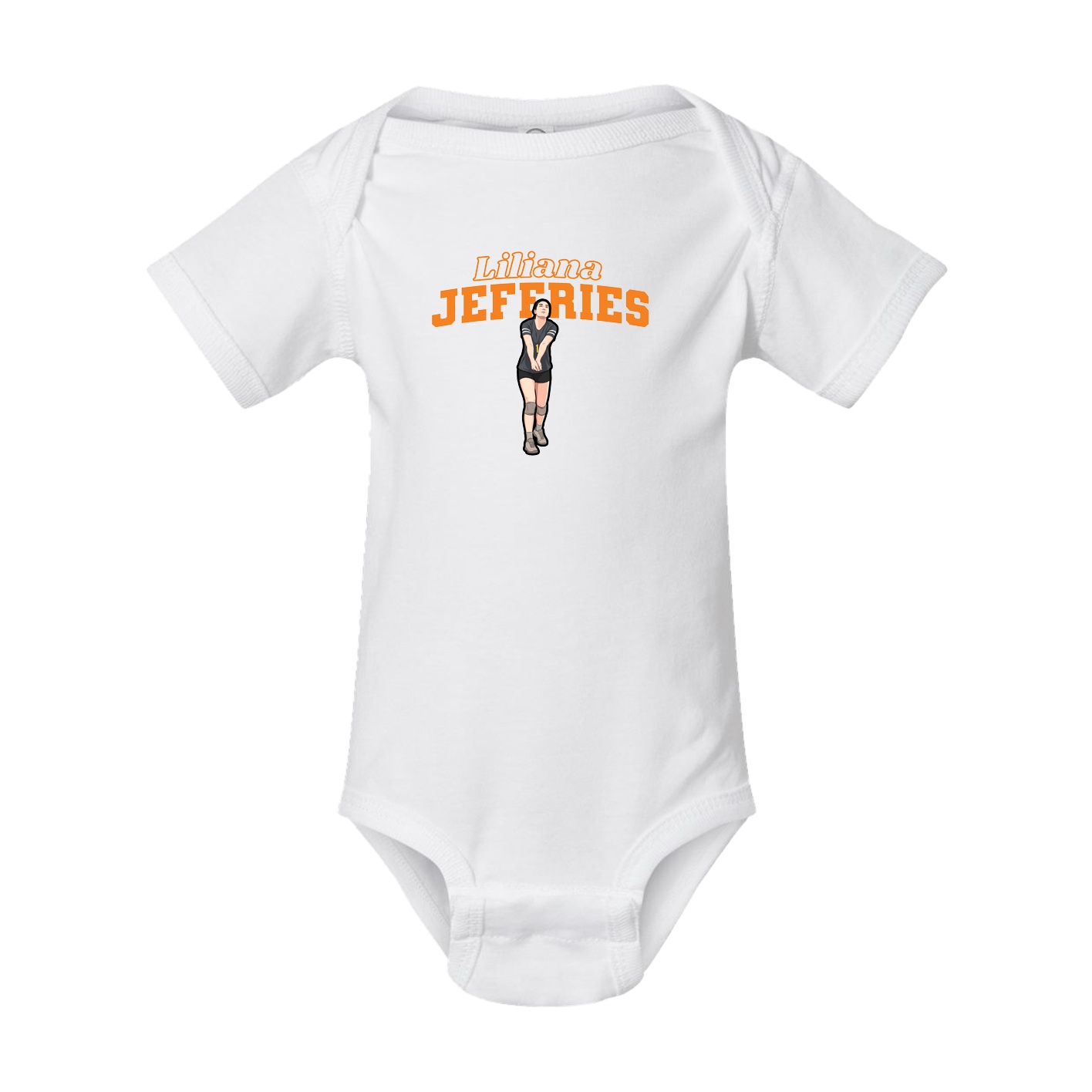 Baby Onesie — Name Arch in White