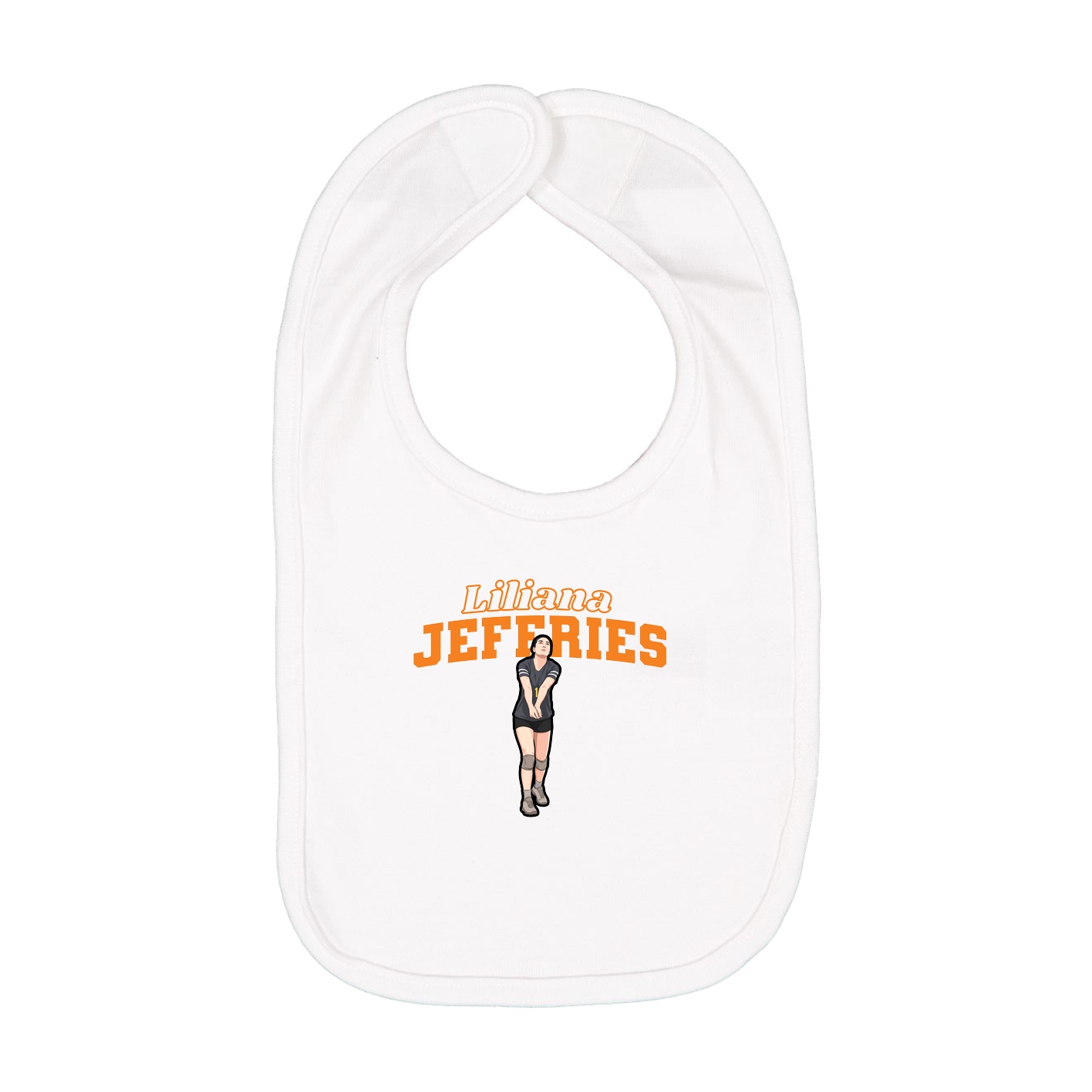 Infant Bib — Name Arch in White